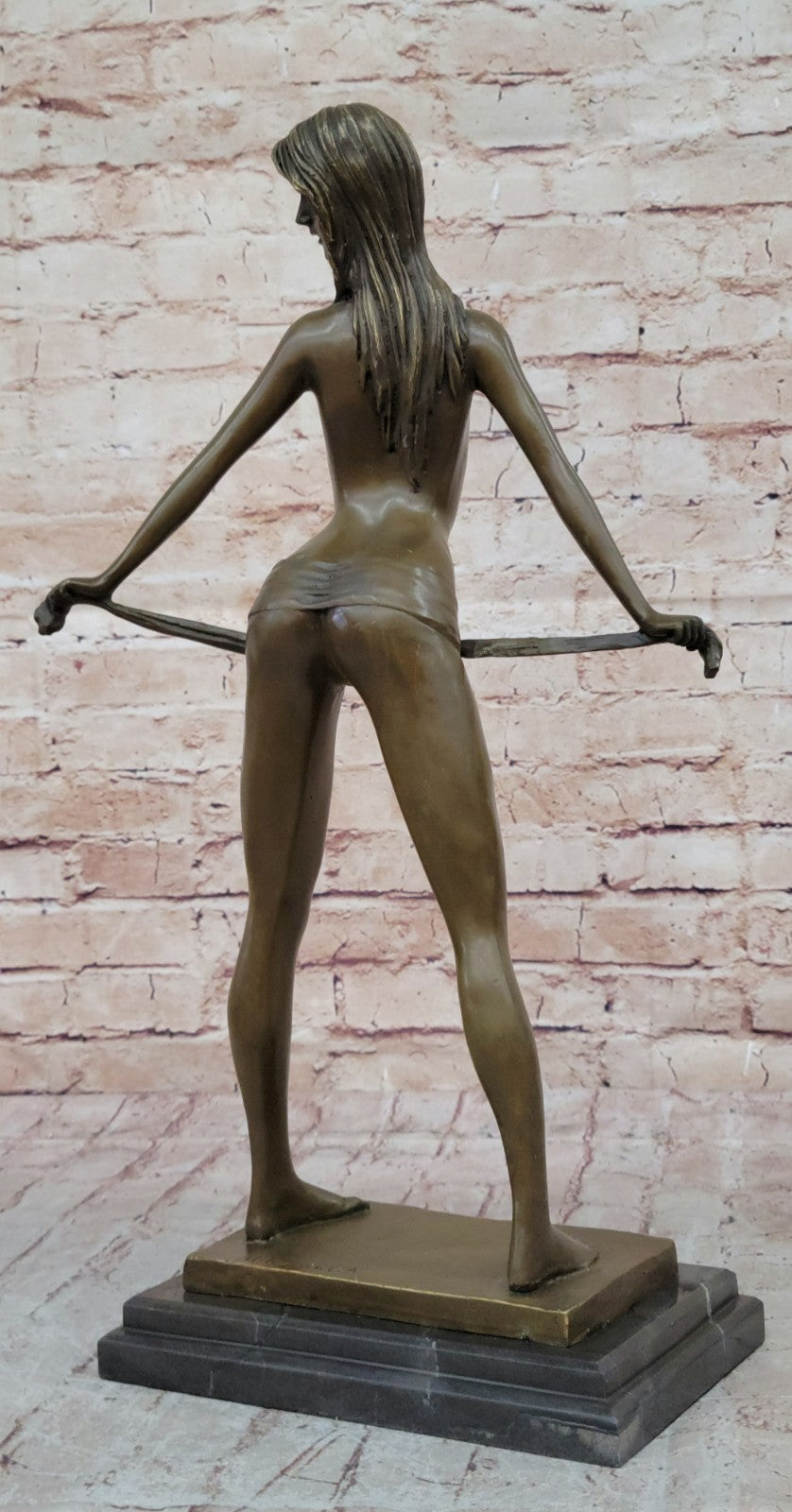 Handcrafted bronze sculpture SALE Dancer Stripper Erotic Nude Original