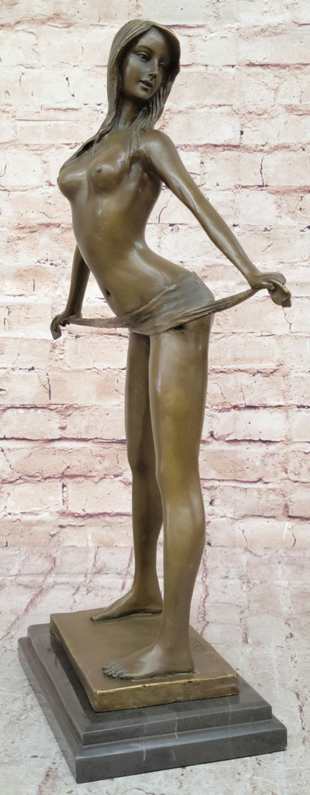 Handcrafted bronze sculpture SALE Dancer Stripper Erotic Nude Original