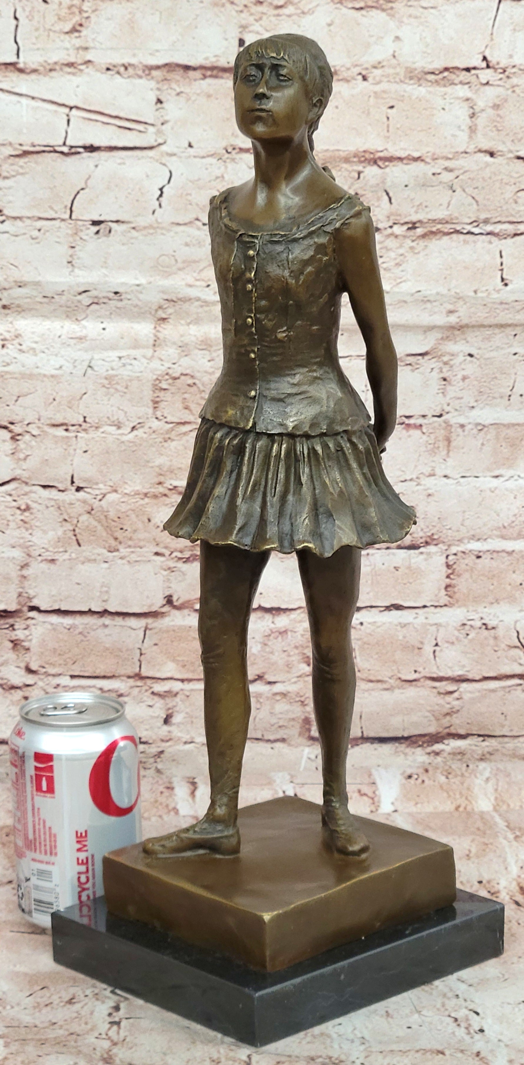 SUPERB EDGAR DEGAS BALLERINA DANCER, SIGNED BRONZE STATUE FIGURE SCULPTURE