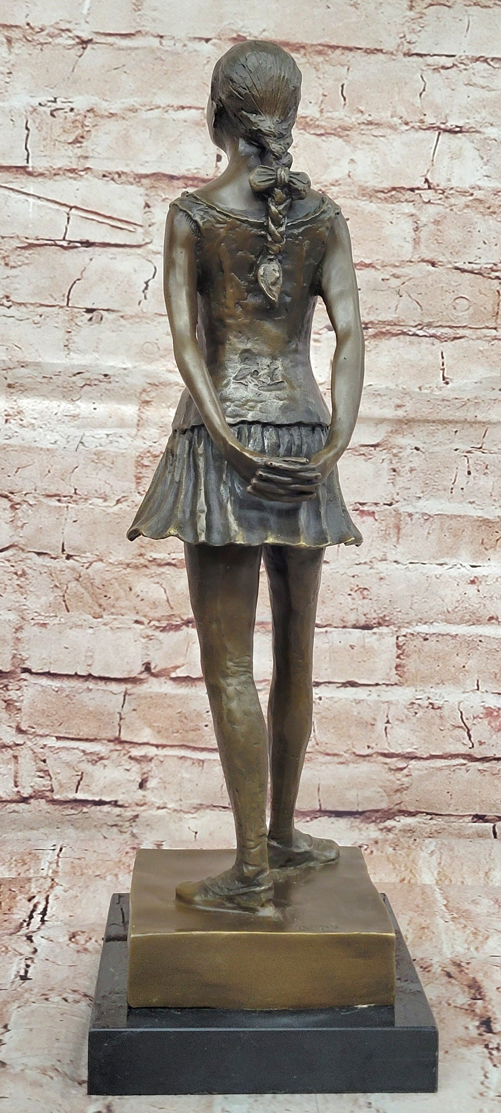 SUPERB EDGAR DEGAS BALLERINA DANCER, SIGNED BRONZE STATUE FIGURE SCULPTURE