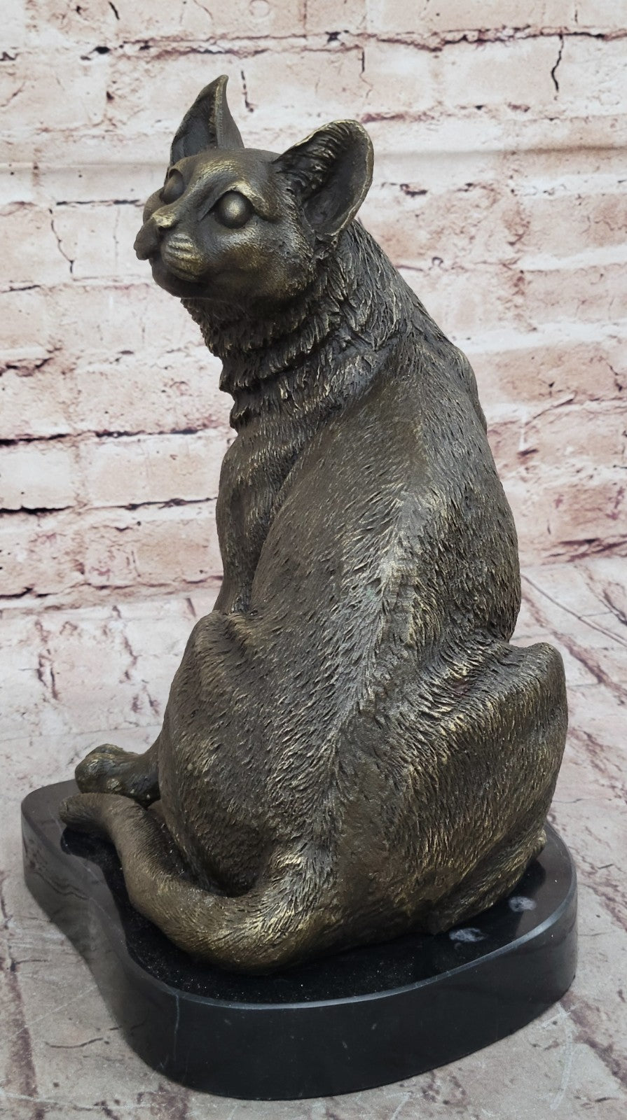 Artistic Kitten Cat Lover Collector Bronze Statue Sculpture Figurine Art Deco