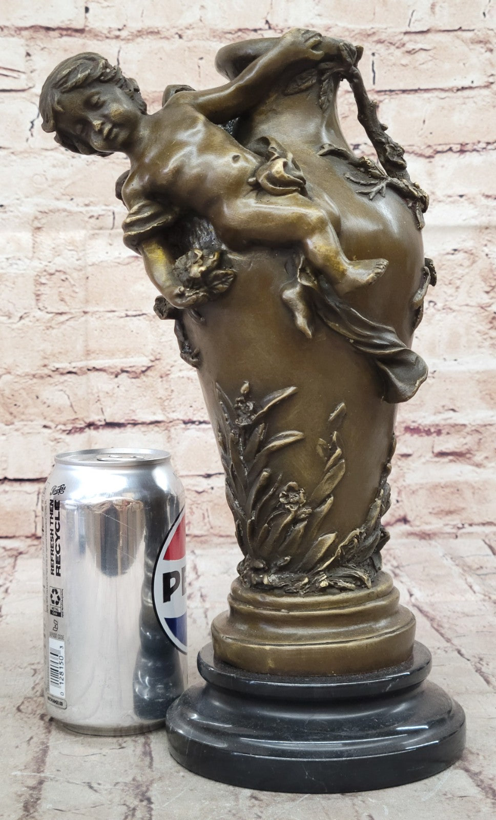 Art Deco Victorian Style Baby Angel Cherubs Vase Planter Bronze Statue Sale