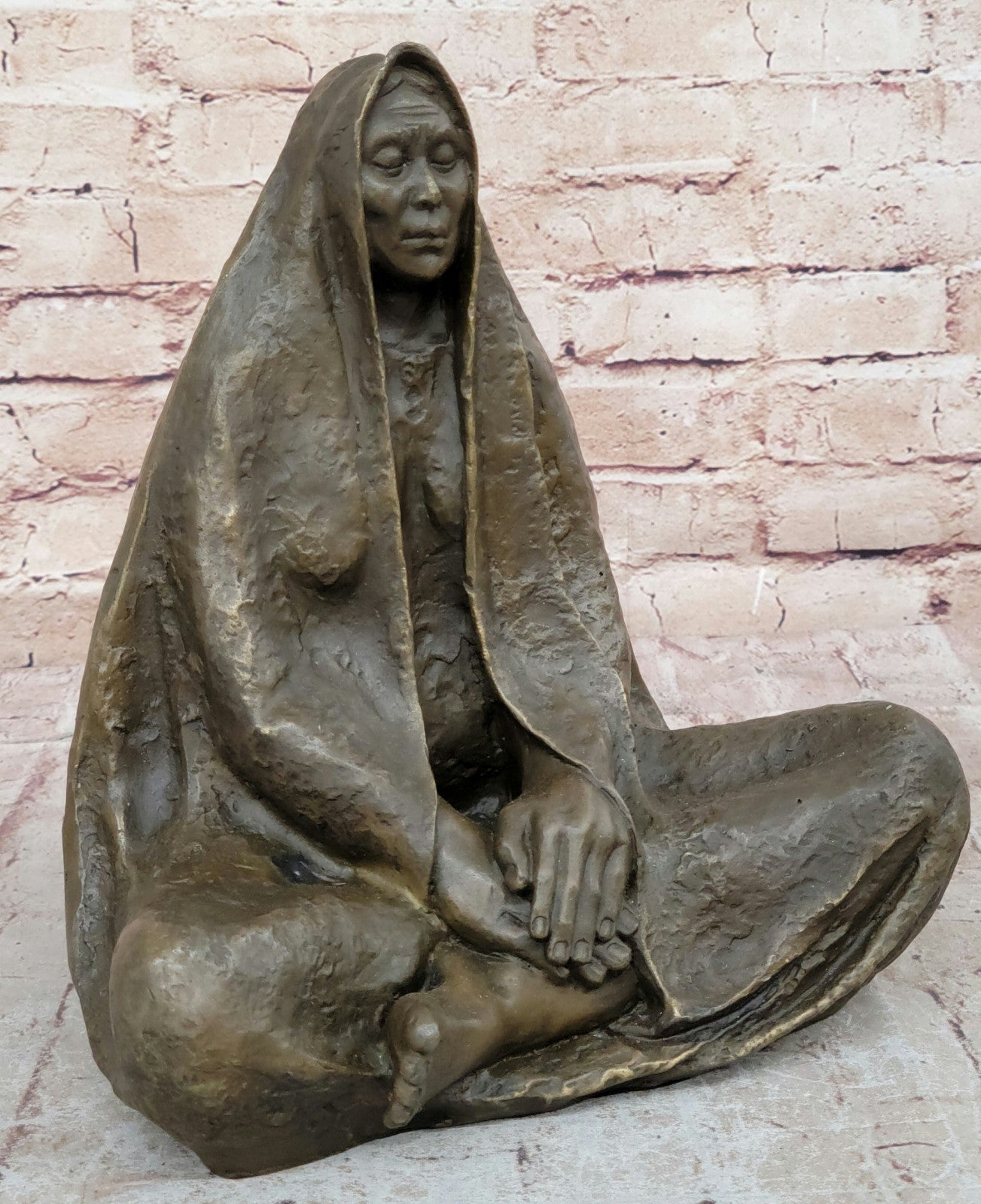 Handcrafted bronze sculpture SALE Elder Wise American Native Original Signed Upd