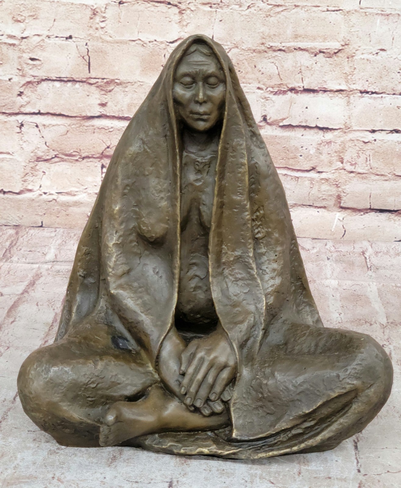 Handcrafted bronze sculpture SALE Elder Wise American Native Original Signed Upd