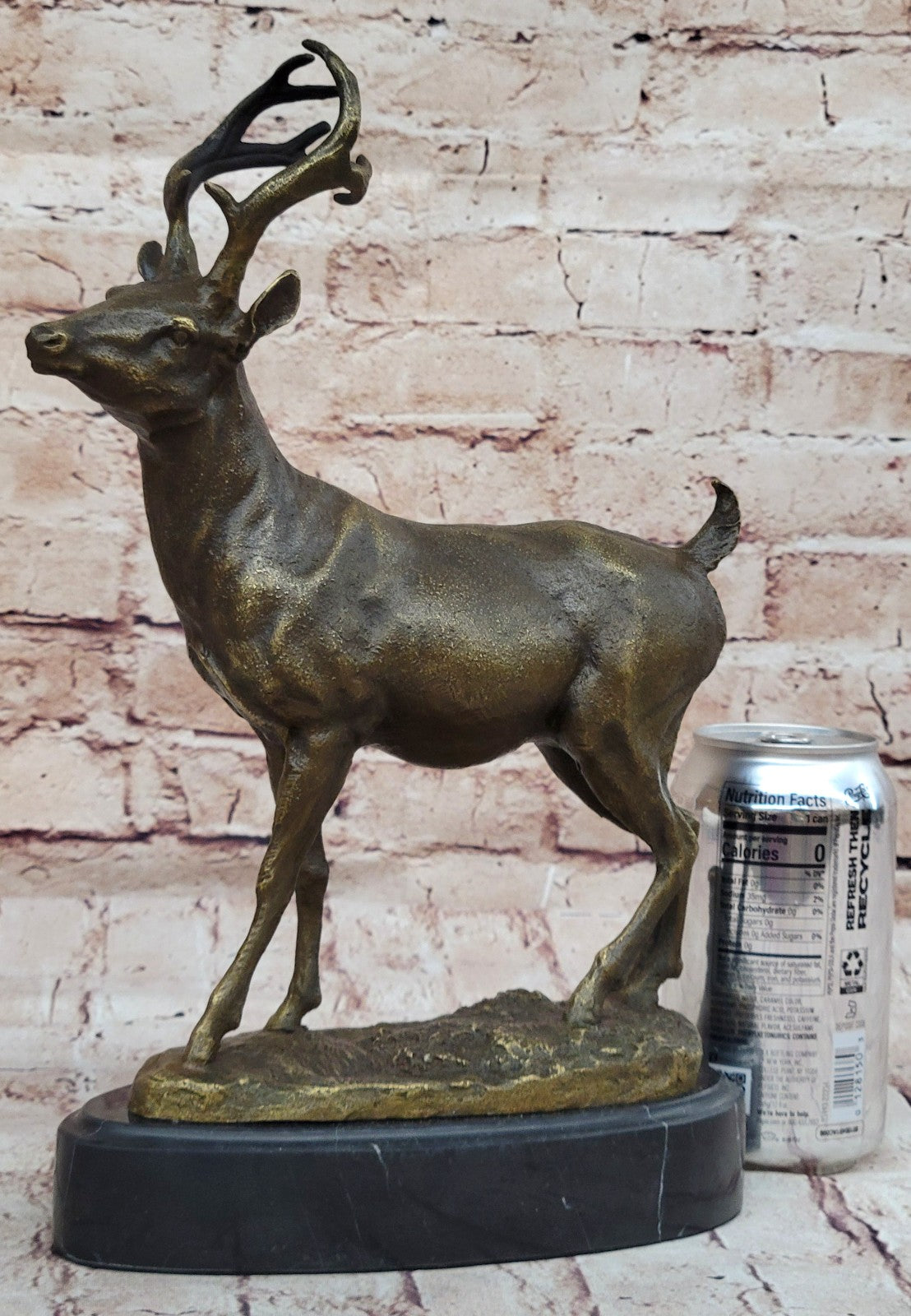 Buck Deer Elk Stag Wildlife Art Cabin Lodge Sportsman Art Bronze Marble Statue