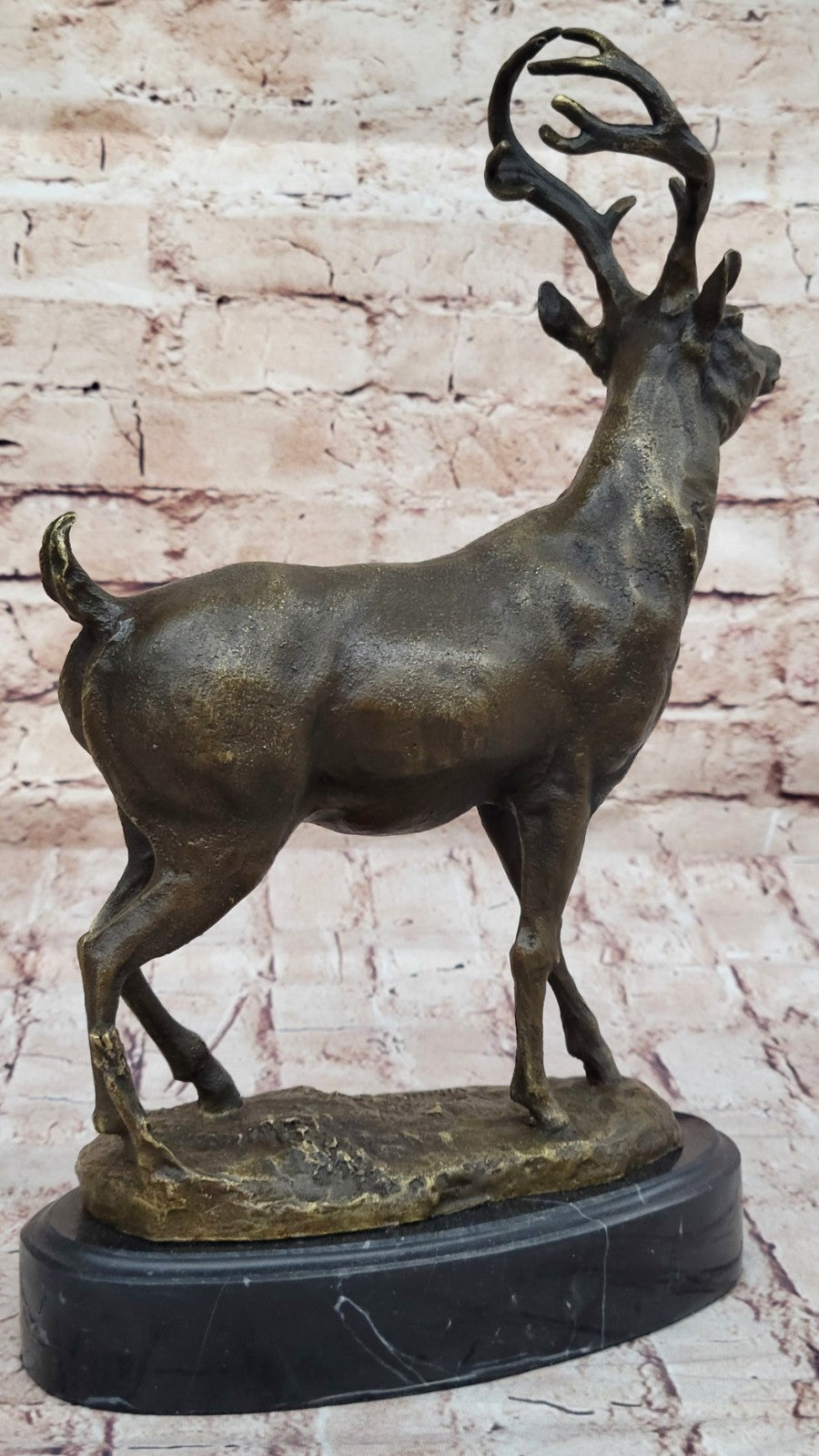 Buck Deer Elk Stag Wildlife Art Cabin Lodge Sportsman Art Bronze Marble Statue