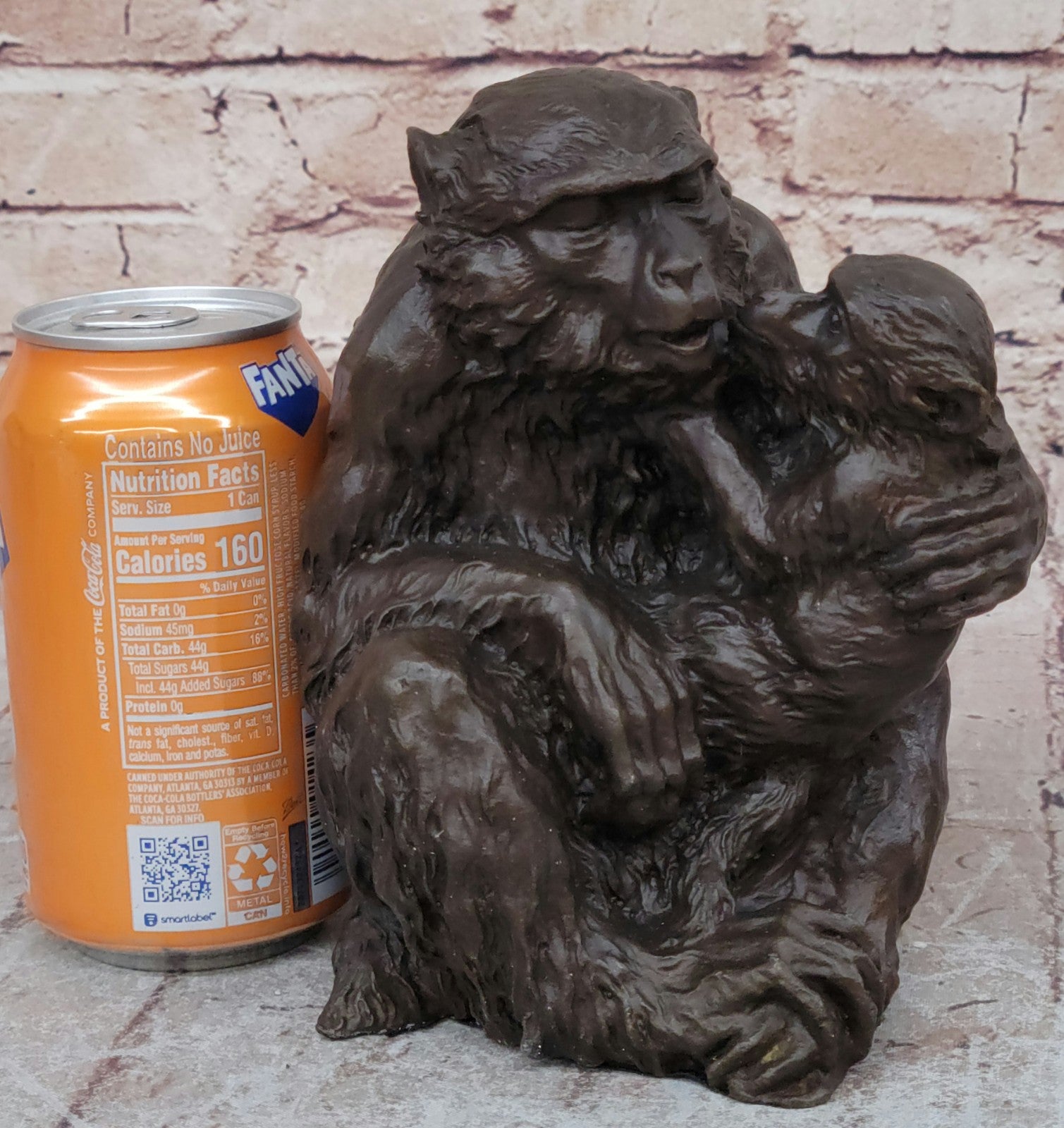 100% Real Bronze Monkey Family Wild Animals and Wild Life sculpture by Canova NR