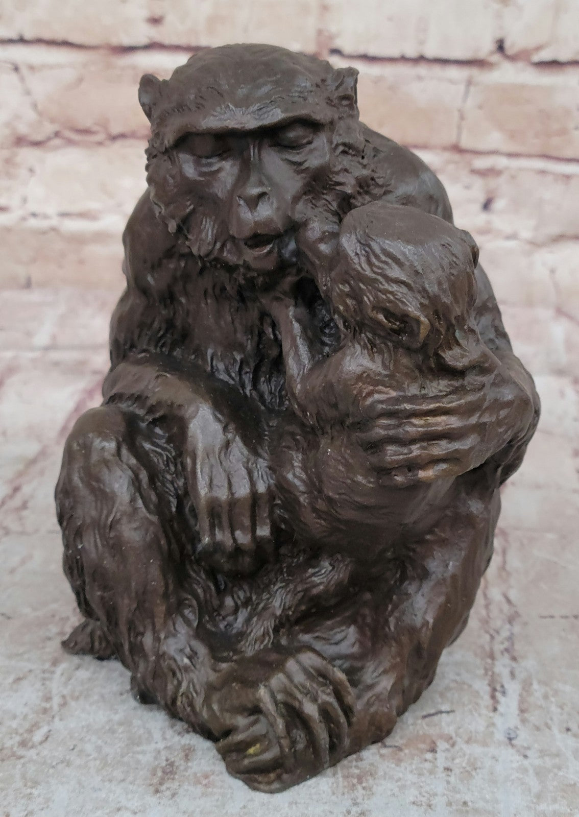 100% Real Bronze Monkey Family Wild Animals and Wild Life sculpture by Canova NR