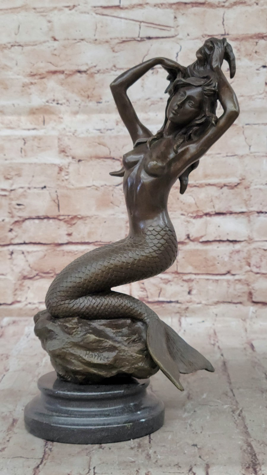 Bronze Sculpture Handcrafted Mermaid Erotic Nude Home Office Decoration Figure