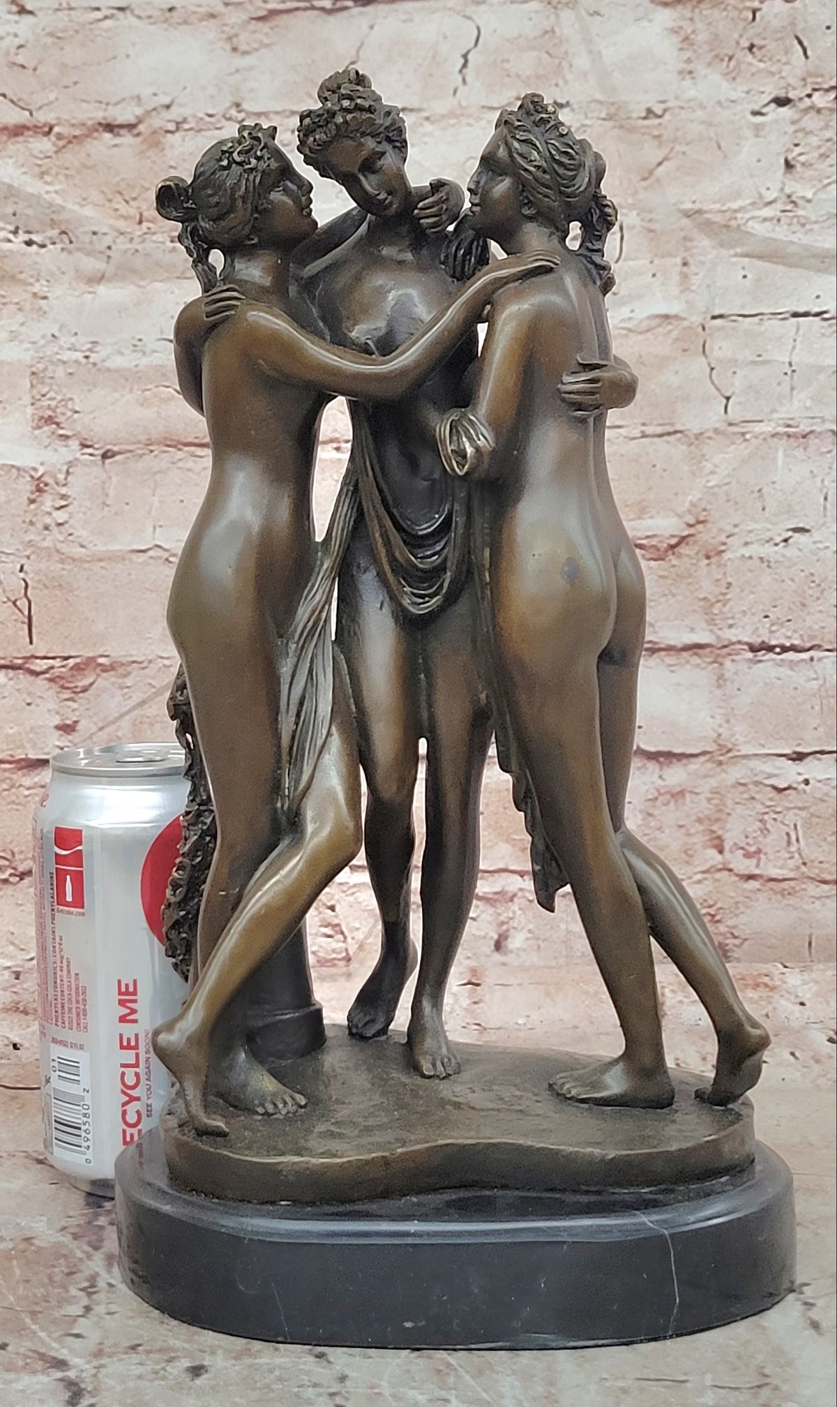 Signed Popular Three Graces Nude Ladies by Canova Hot Cast Classic Artwork Decor