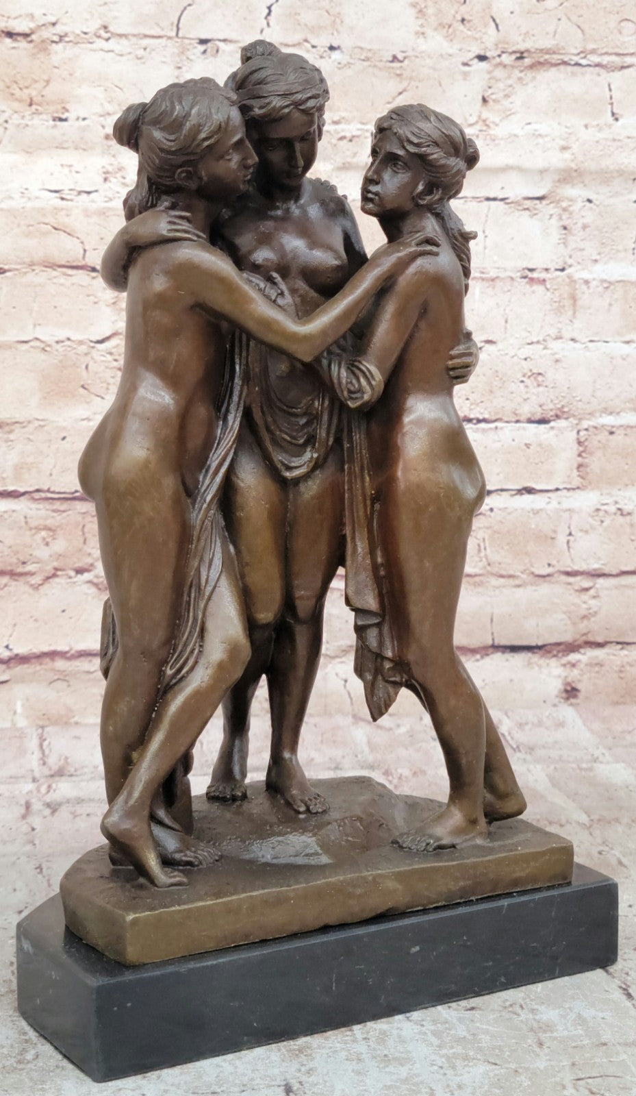 Signed Popular Three Graces Nude Ladies by Canova Hot Cast Classic Artwork Decor