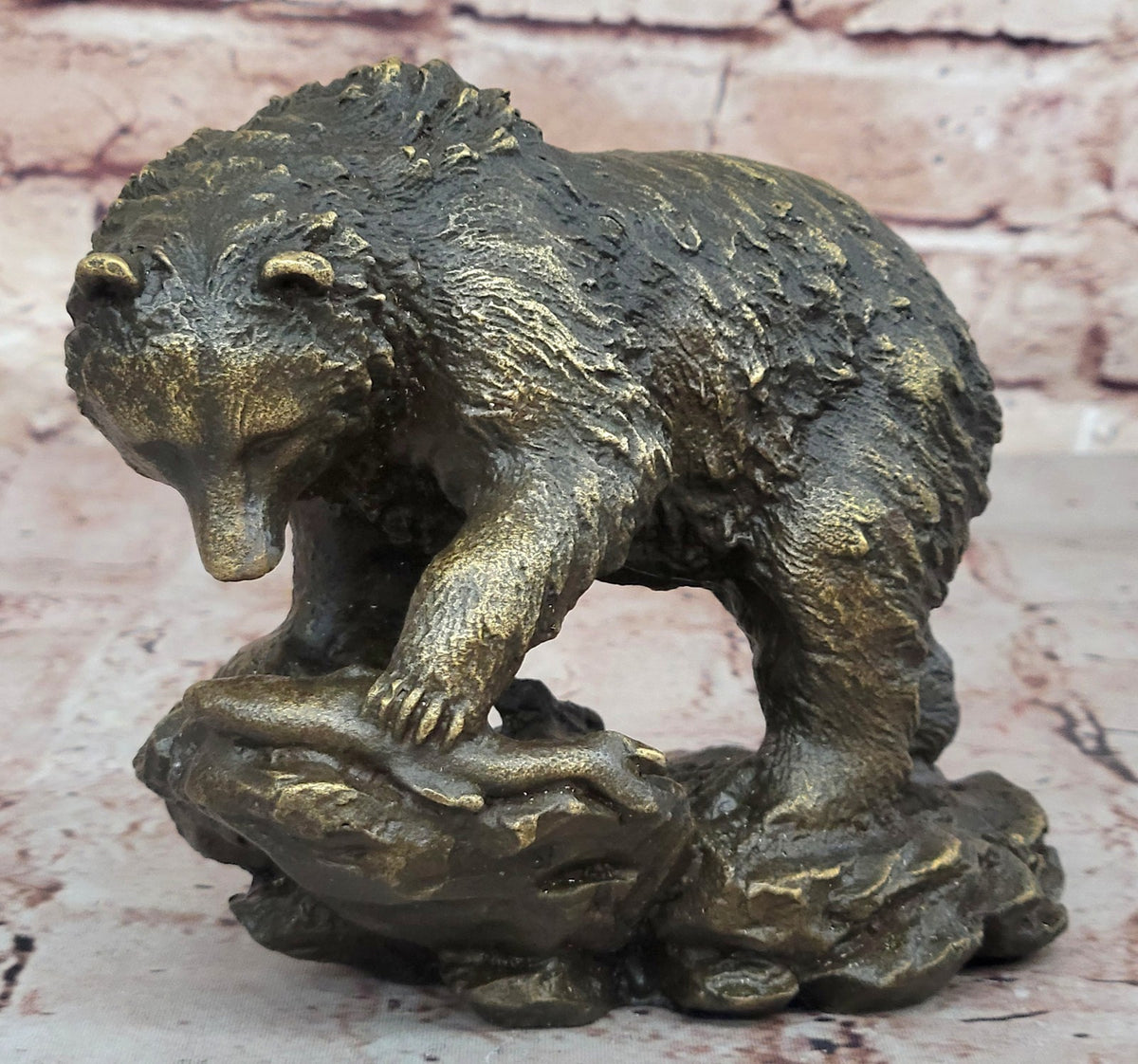 Vienna Bronze Original Black Bear Home Cabin Decor Bronze Sculpture Figurine Art