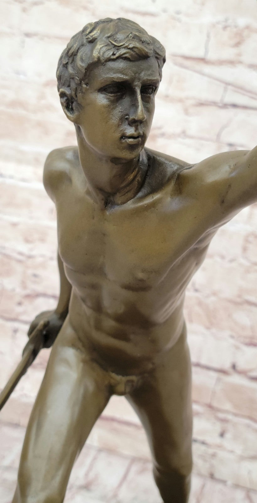HANDSOME MAN BRONZE HONOR PATRIA ROMAN FRENCH GLADIATOR GAY METAL STATUE