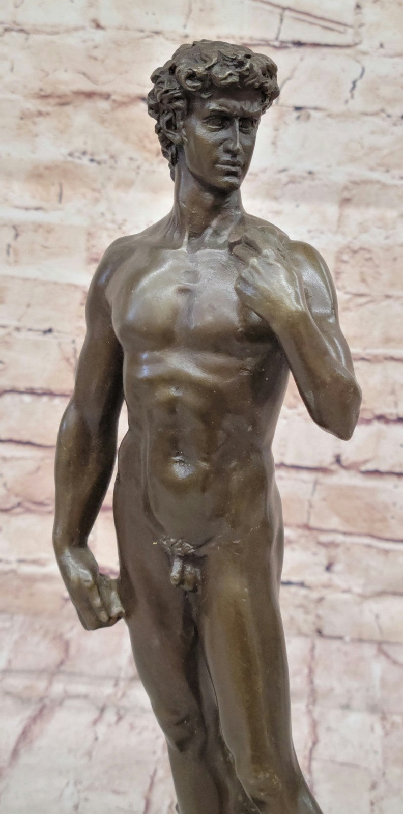 Handcrafted David Nude Naked Bronze Sculpture Classic Louver Museum Artwork
