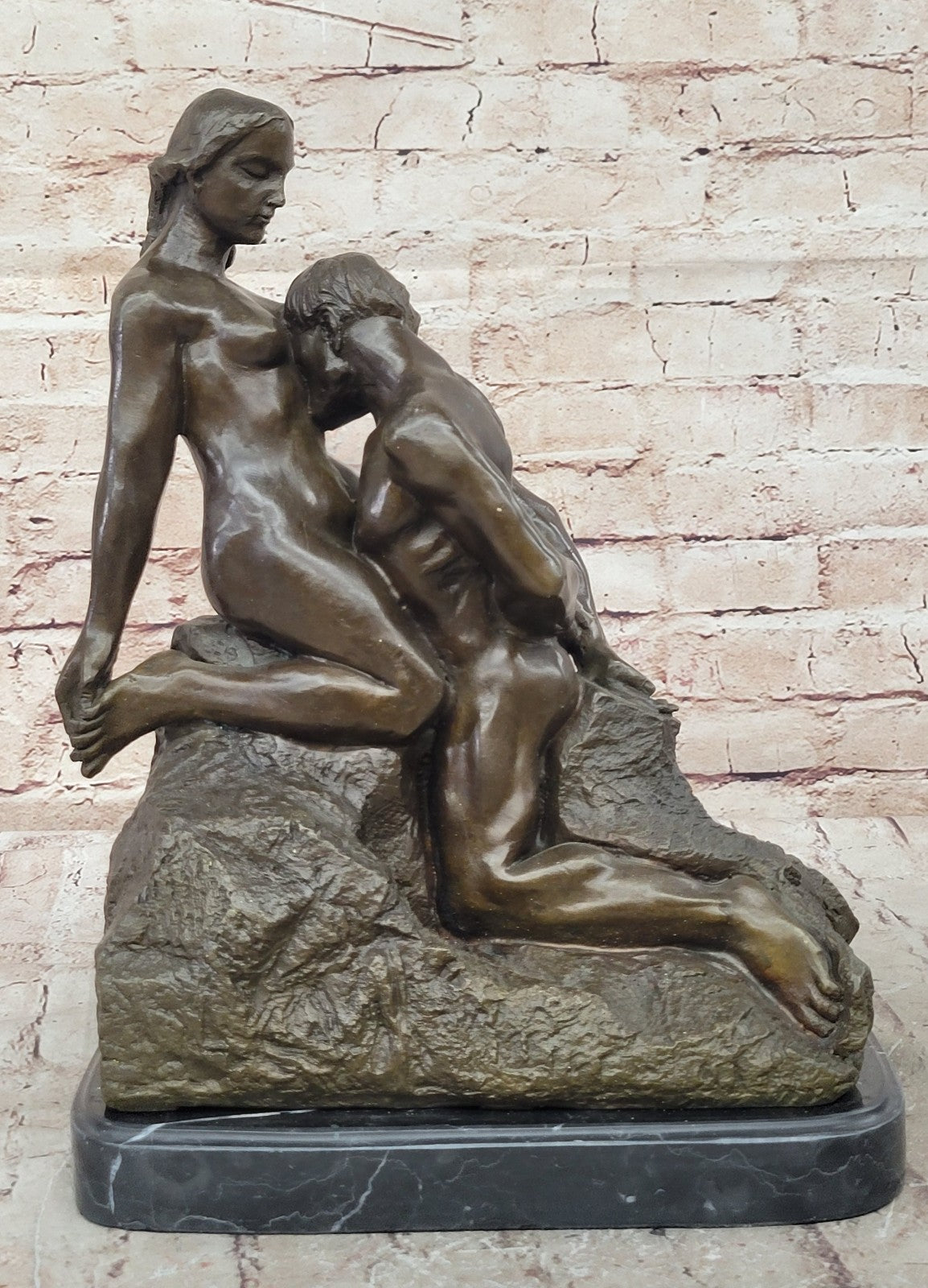 Large Signed Eternal Idol by French Sculptor Rodin Bronze Sculpture Nude Art