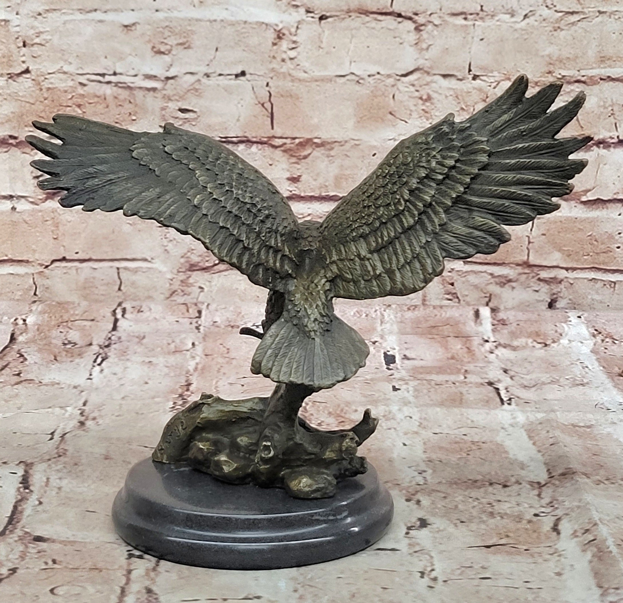 100% Real Bronze Statue AMERICAN BALD EAGLE Figure Sculpture Art Figurine SALE