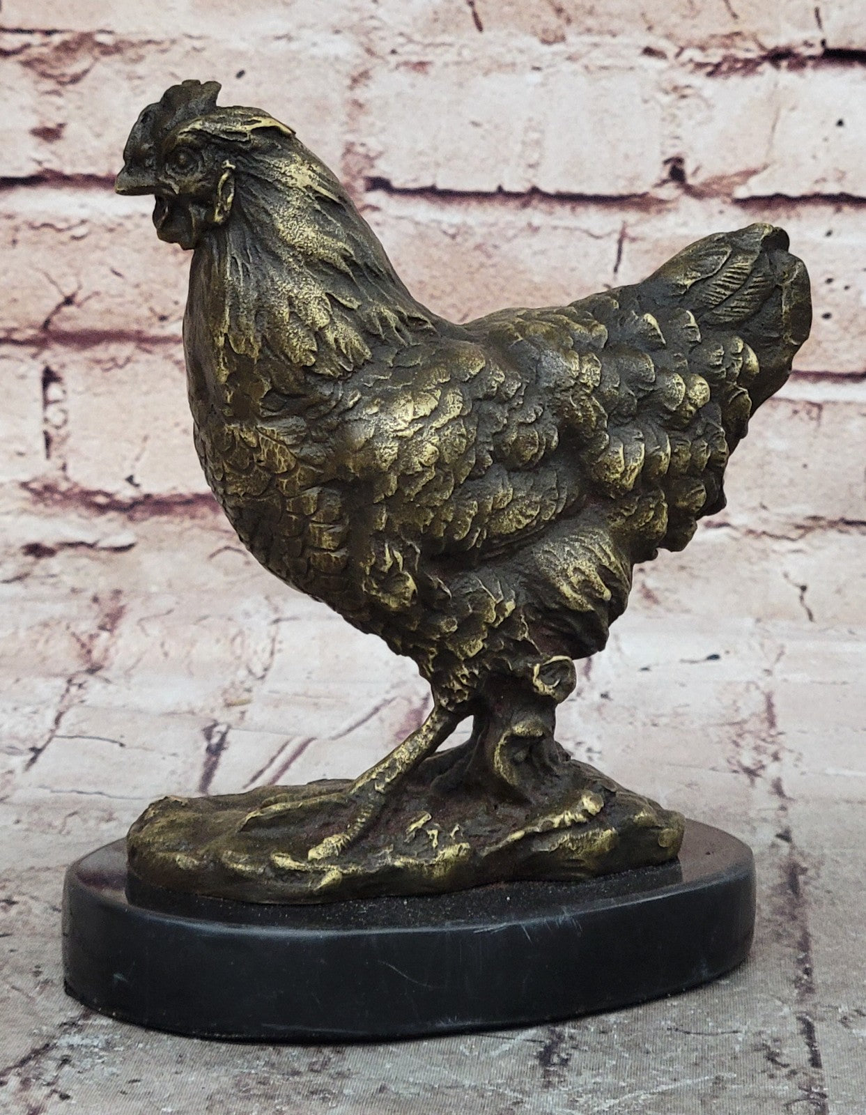 Abstract Modern Rooster Bronze Sculpture Hand Crafted Milo Figurine Art Décor