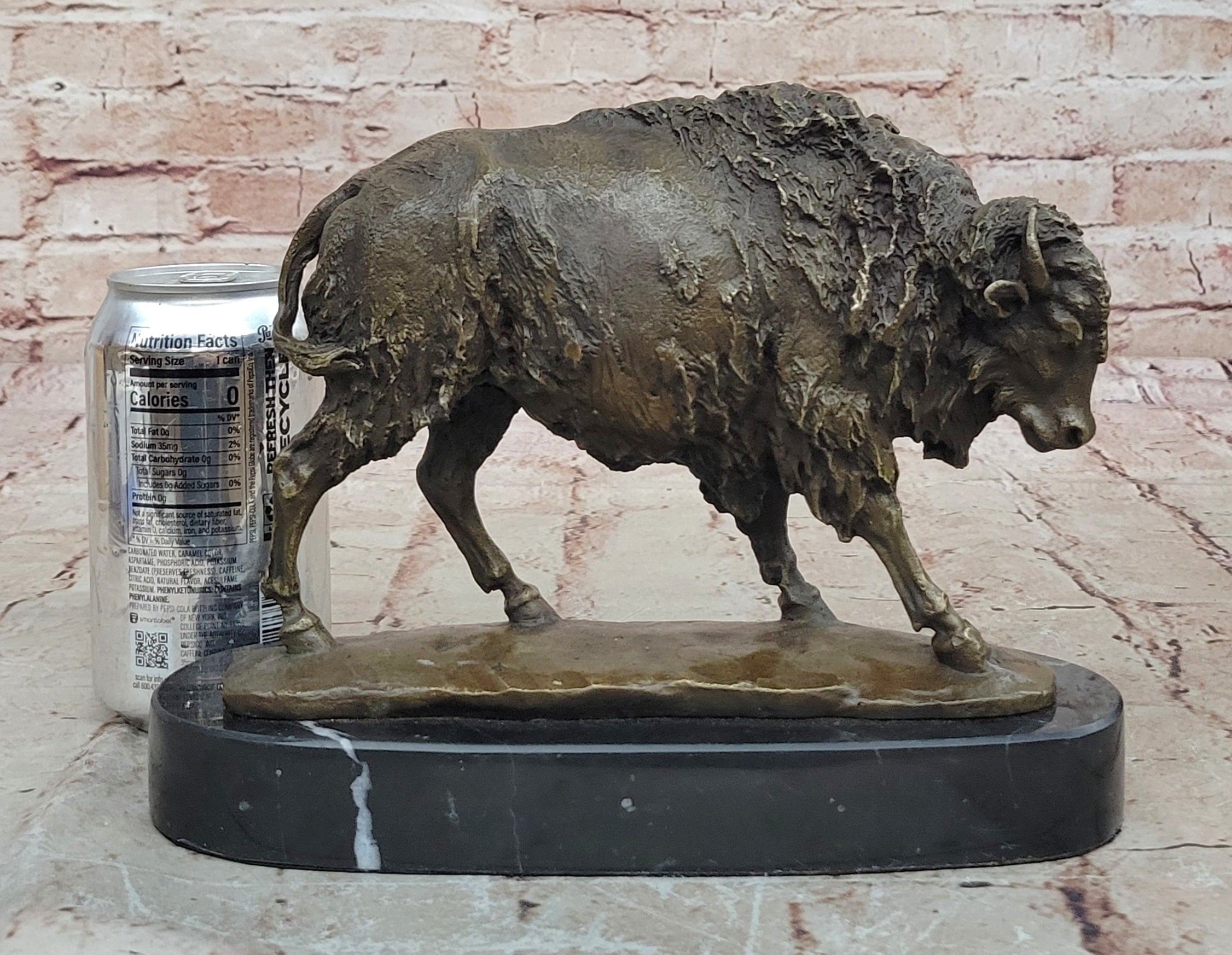 Vintage Barye Vienna Austria Buffalo Bison Bronze Statue Sculpture Figure Sale
