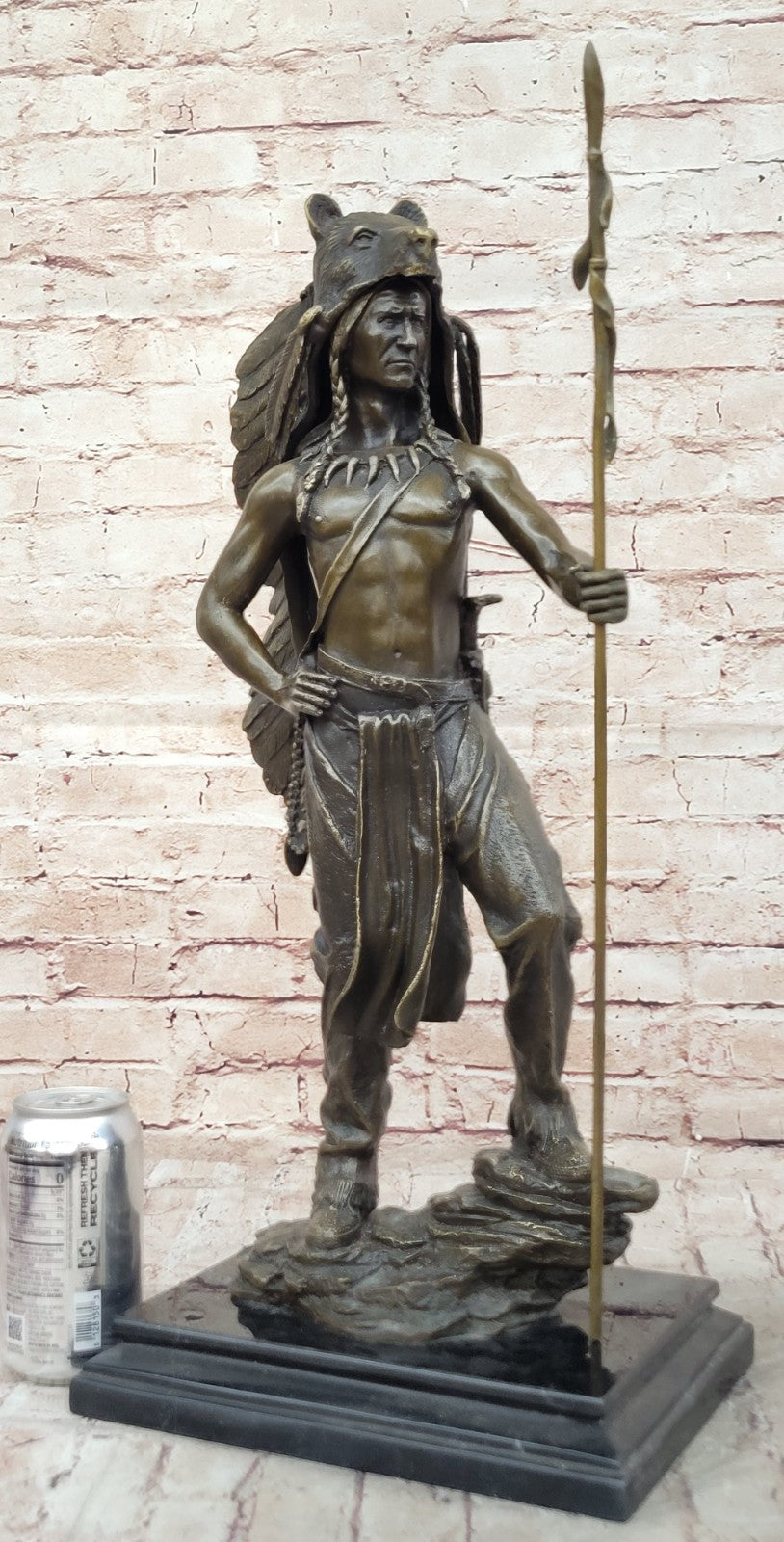 Handcrafted bronze sculpture SALE Wolf Indian American Kamiko Original Signed
