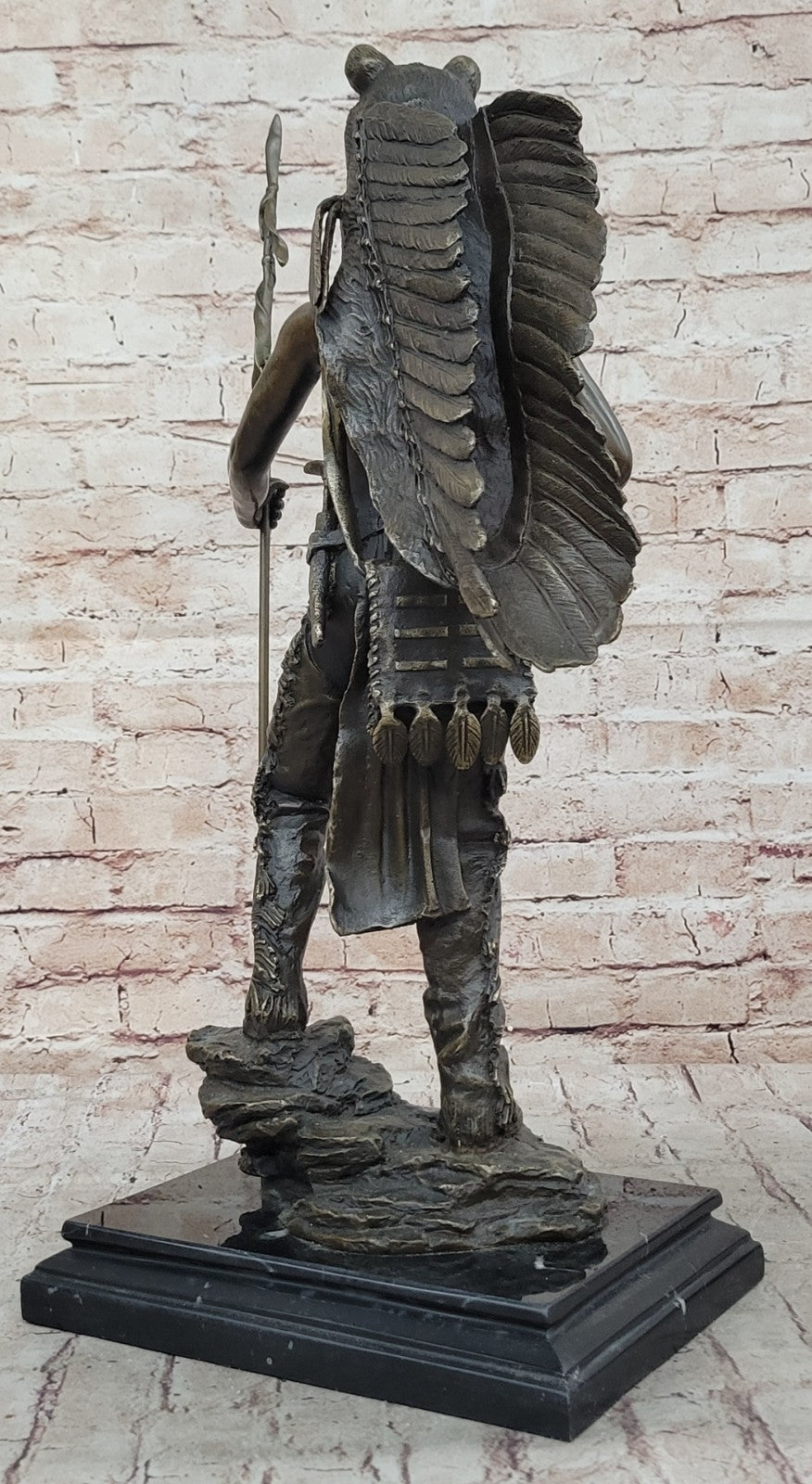 Handcrafted bronze sculpture SALE Wolf Indian American Kamiko Original Signed