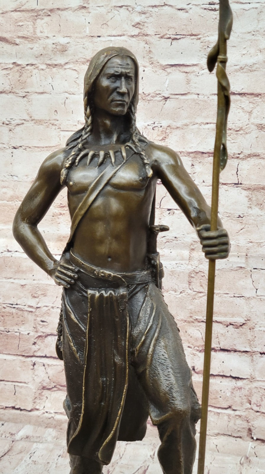 Handcrafted bronze sculpture SALE Wolf Indian American Kamiko Original Signed