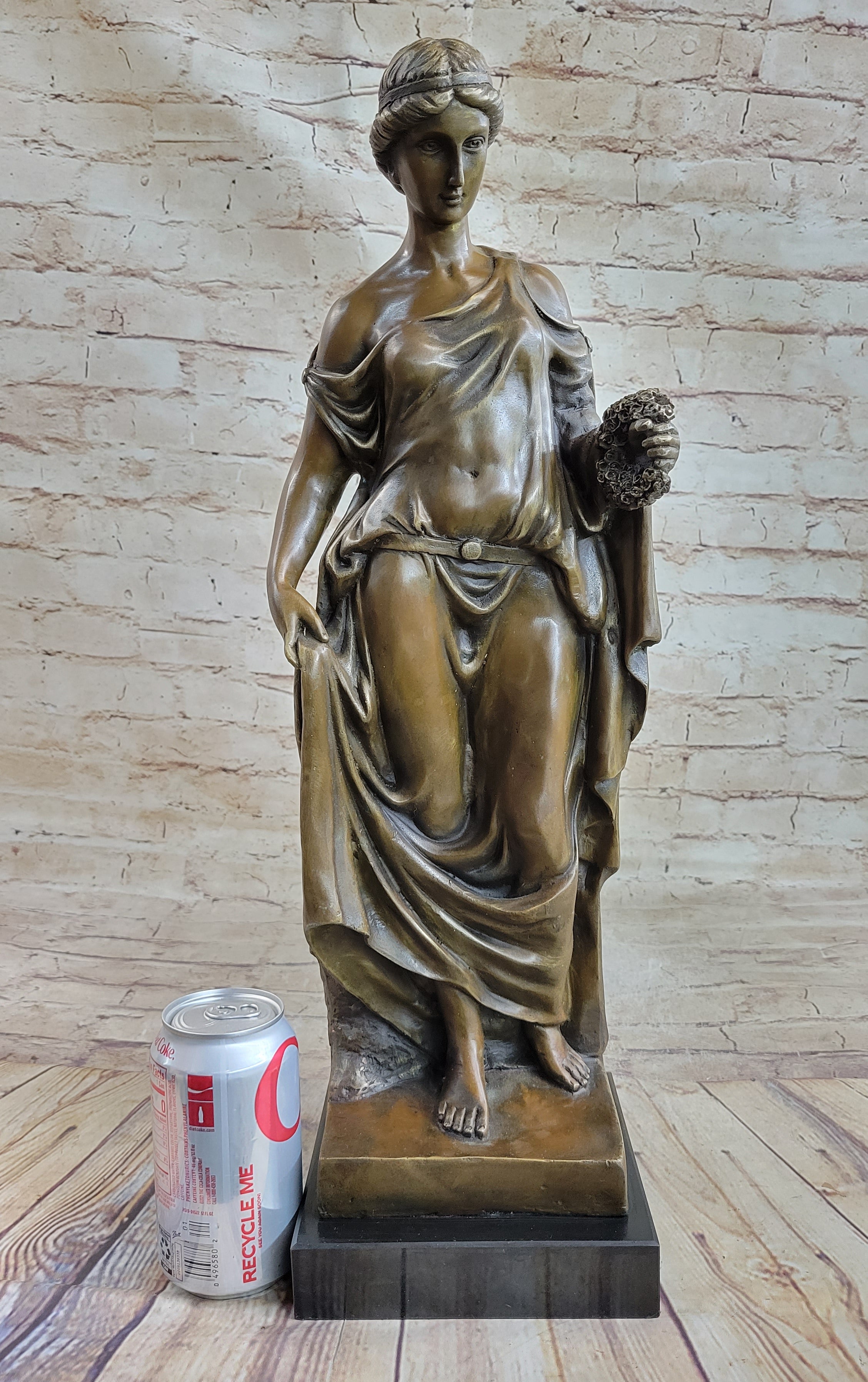 100% Solid Genuine Bronze Sculpture Hot Cast Naked Nude Maiden Figurine SALE