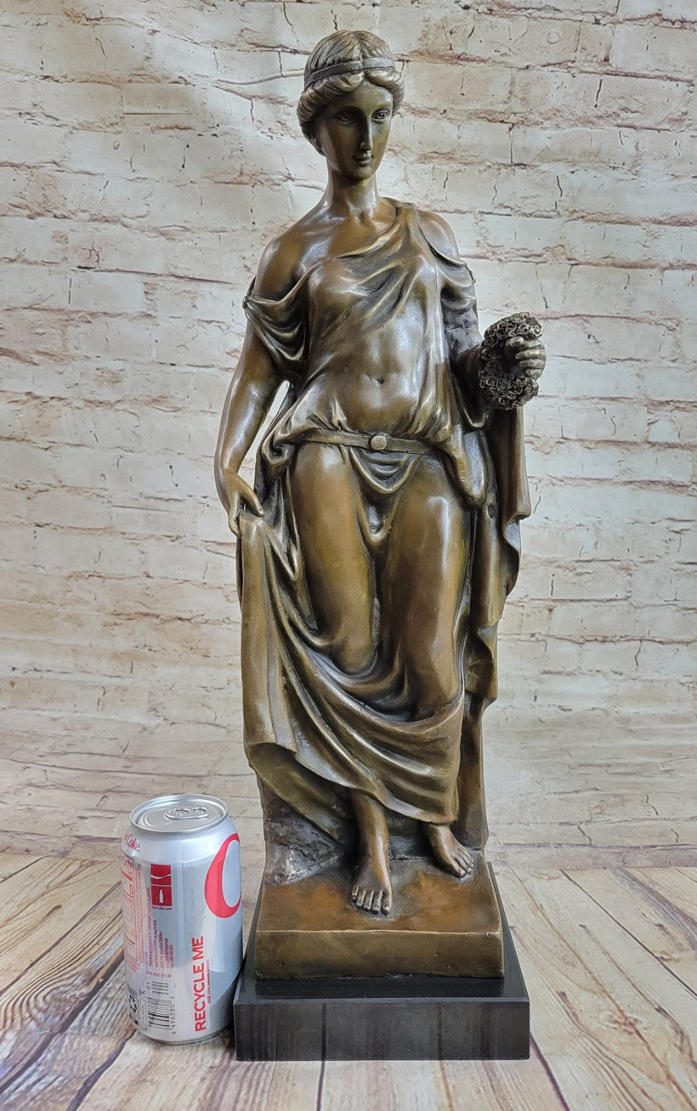 100% Solid Genuine Bronze Sculpture Hot Cast Naked Nude Maiden Figurine SALE
