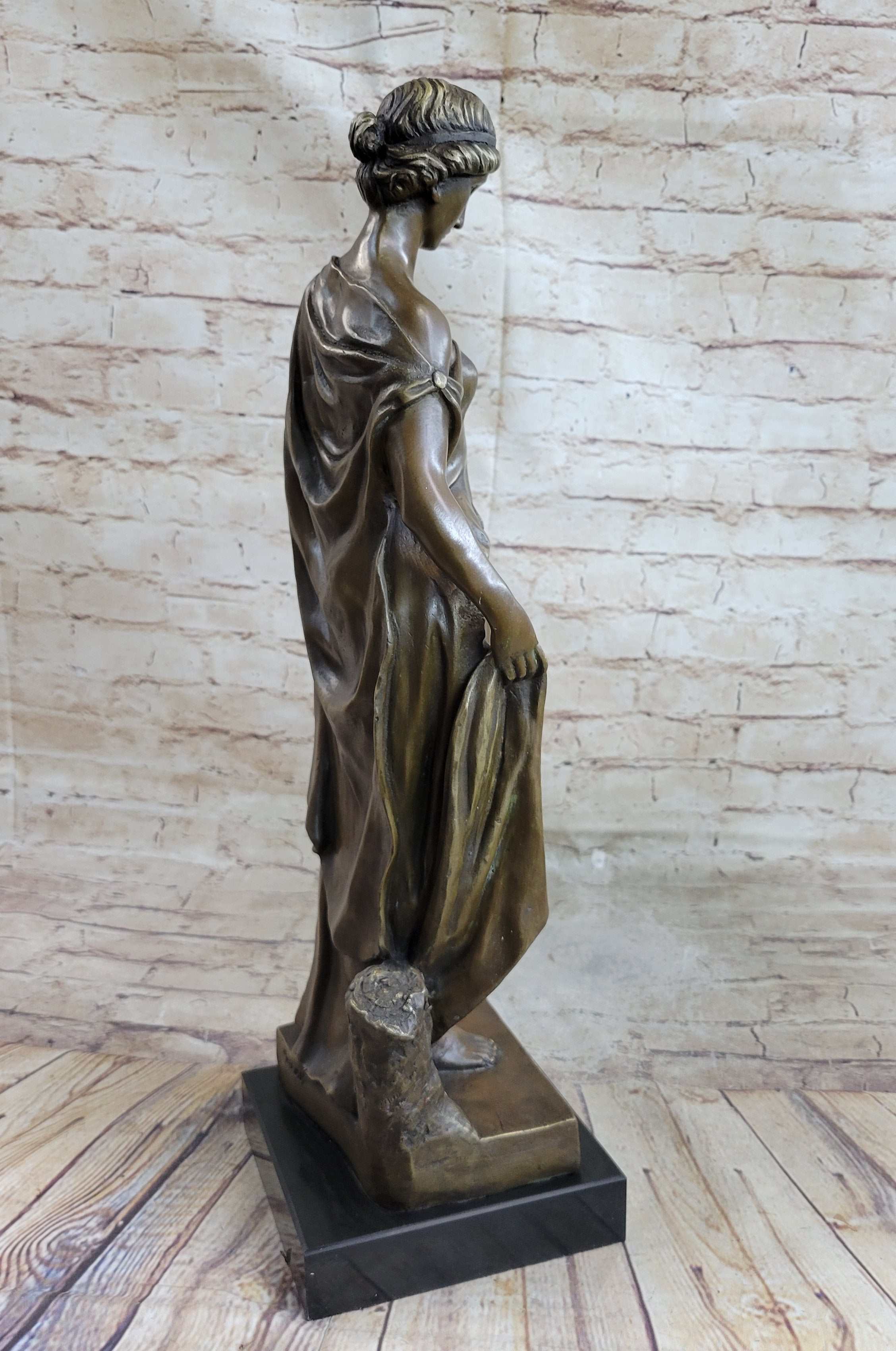 100% Solid Genuine Bronze Sculpture Hot Cast Naked Nude Maiden Figurine SALE