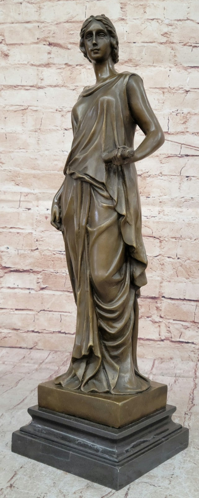 Young Woman Lovely Statue Handcrafted Bronze Sculpture Figure Home Decor Hotcast