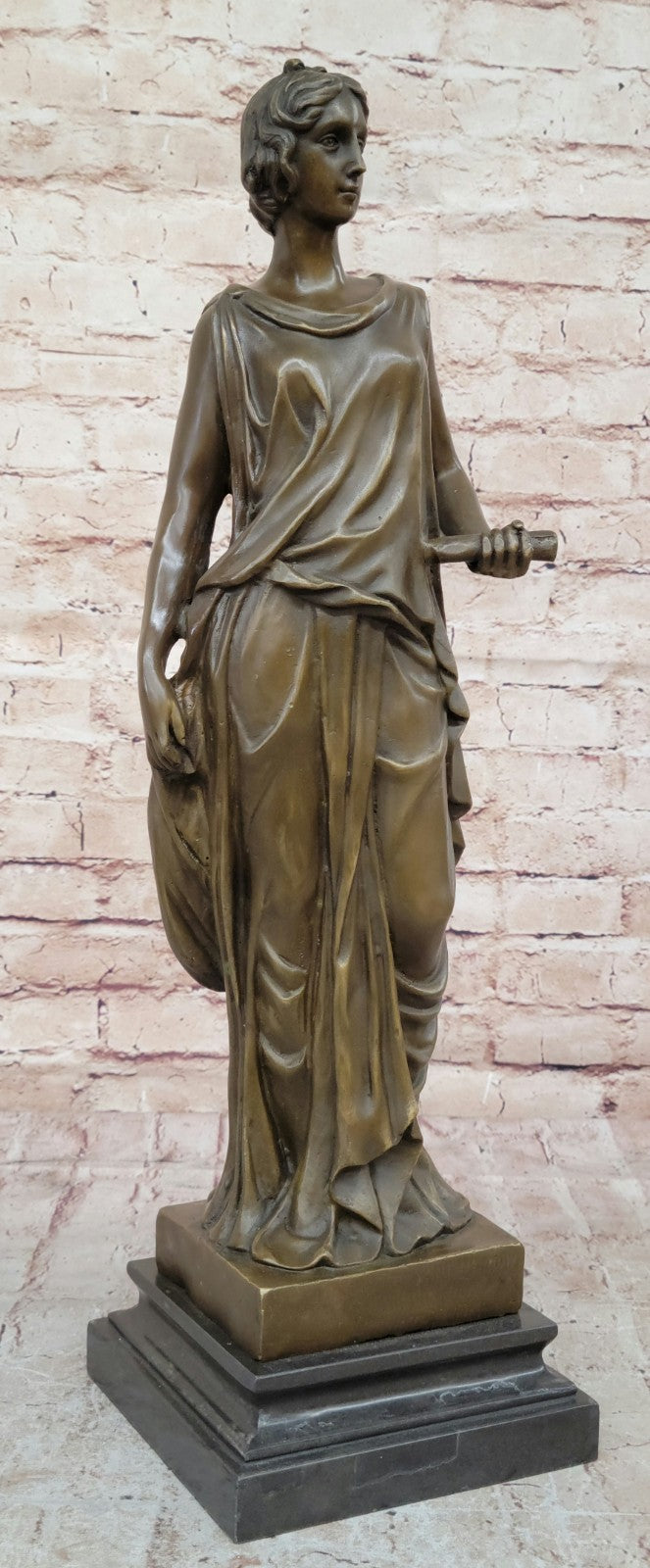 Young Woman Lovely Statue Handcrafted Bronze Sculpture Figure Home Decor Hotcast