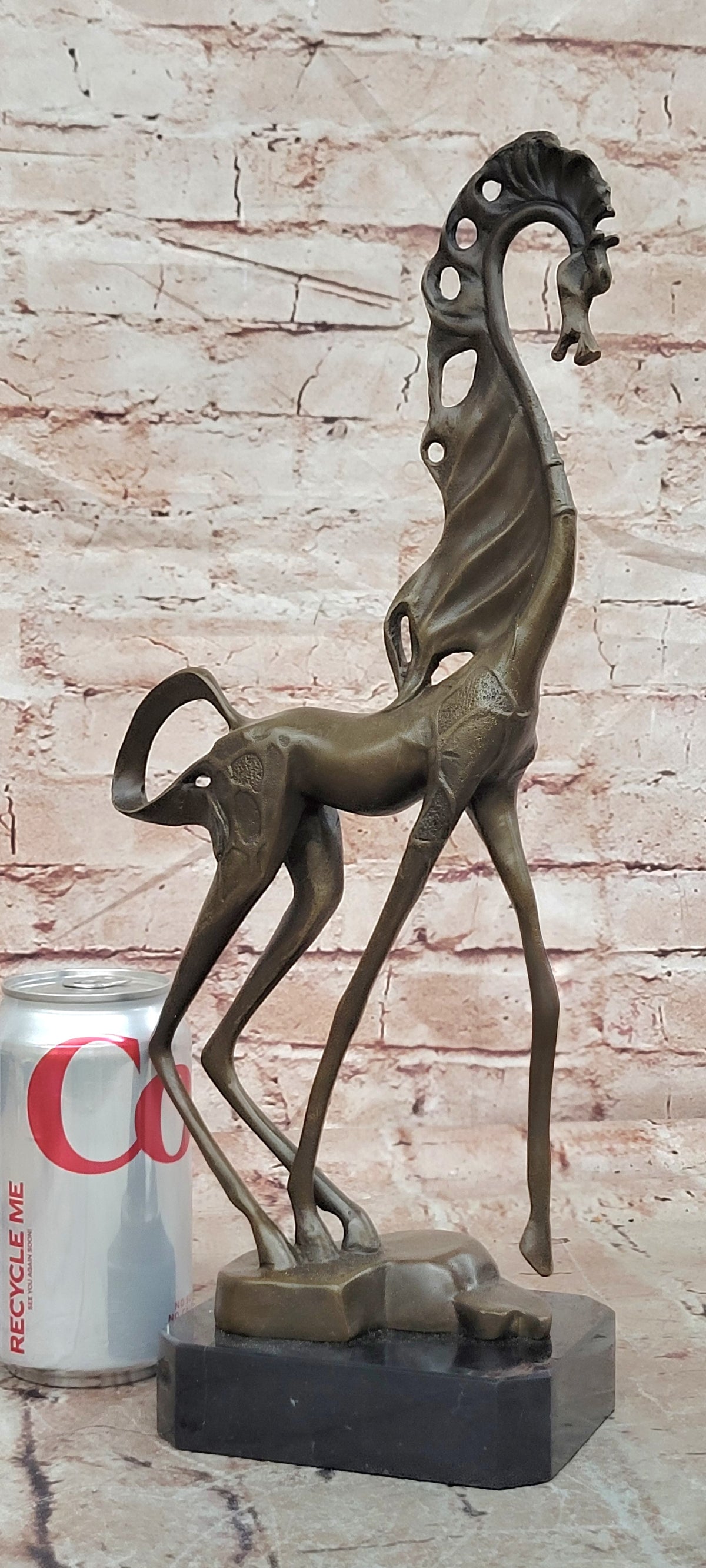 Abstract Modern Art Salvador Dali Horse Hot Cast Bronze Sculpture Marble Figurin