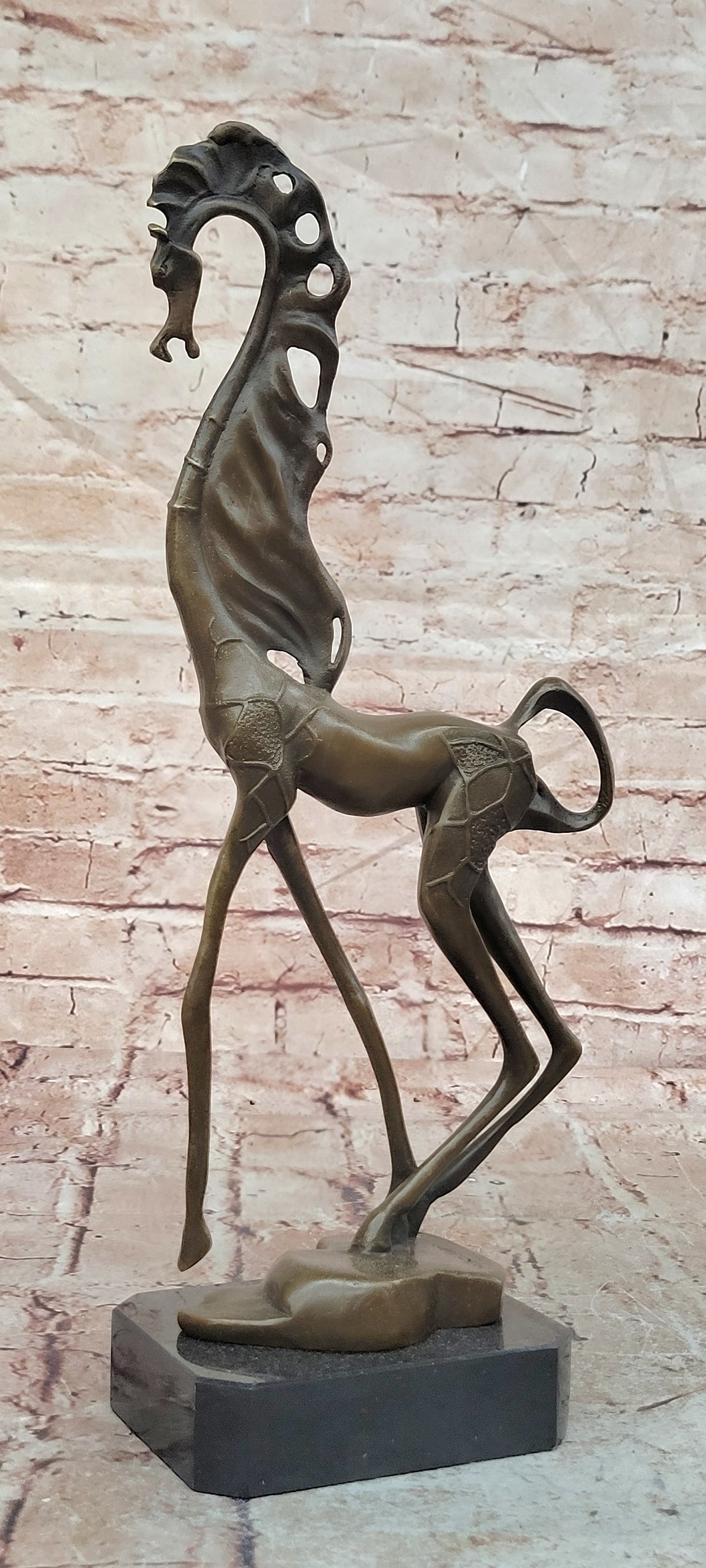 Abstract Modern Art Salvador Dali Horse Hot Cast Bronze Sculpture Marble Figurin