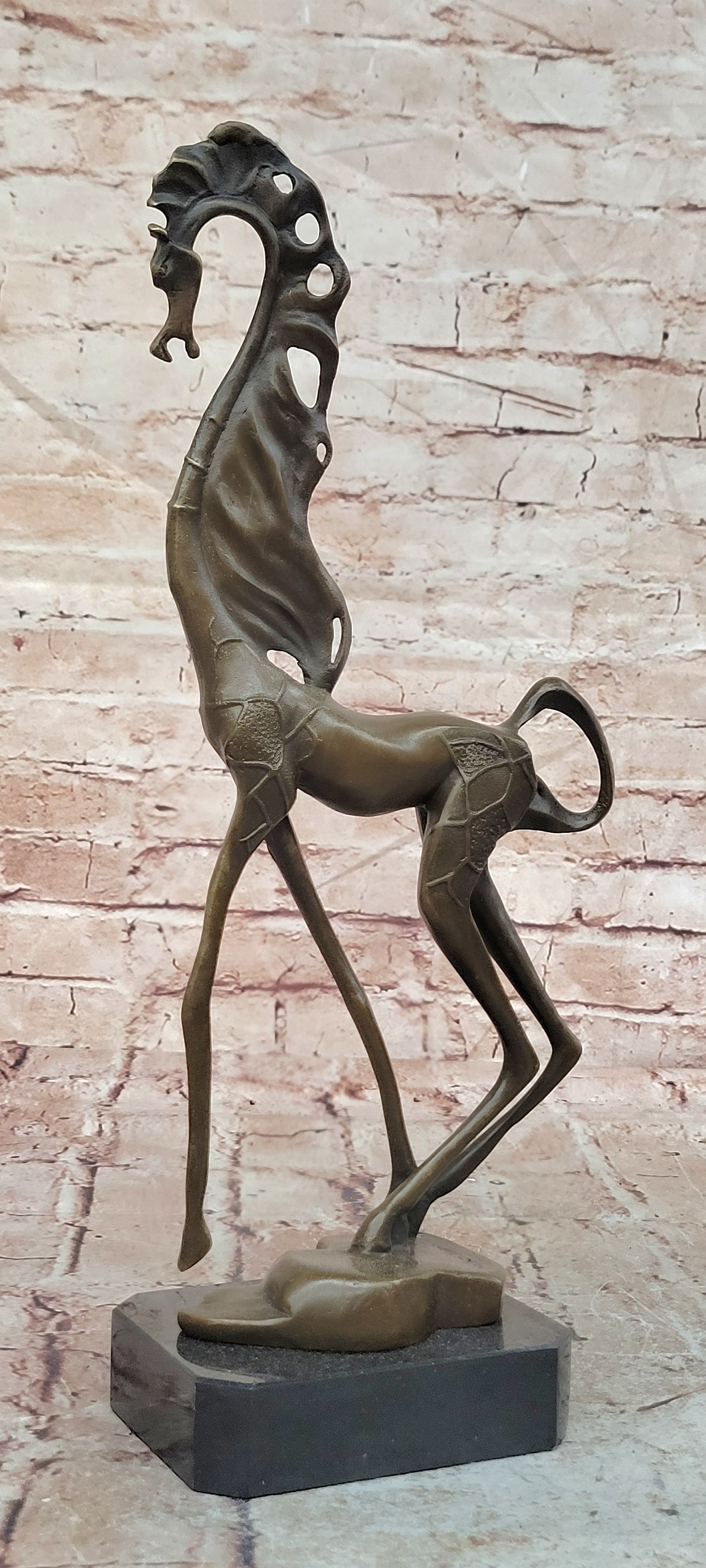 Abstract Modern Art Salvador Dali Horse Hot Cast Bronze Sculpture Marble Figurin