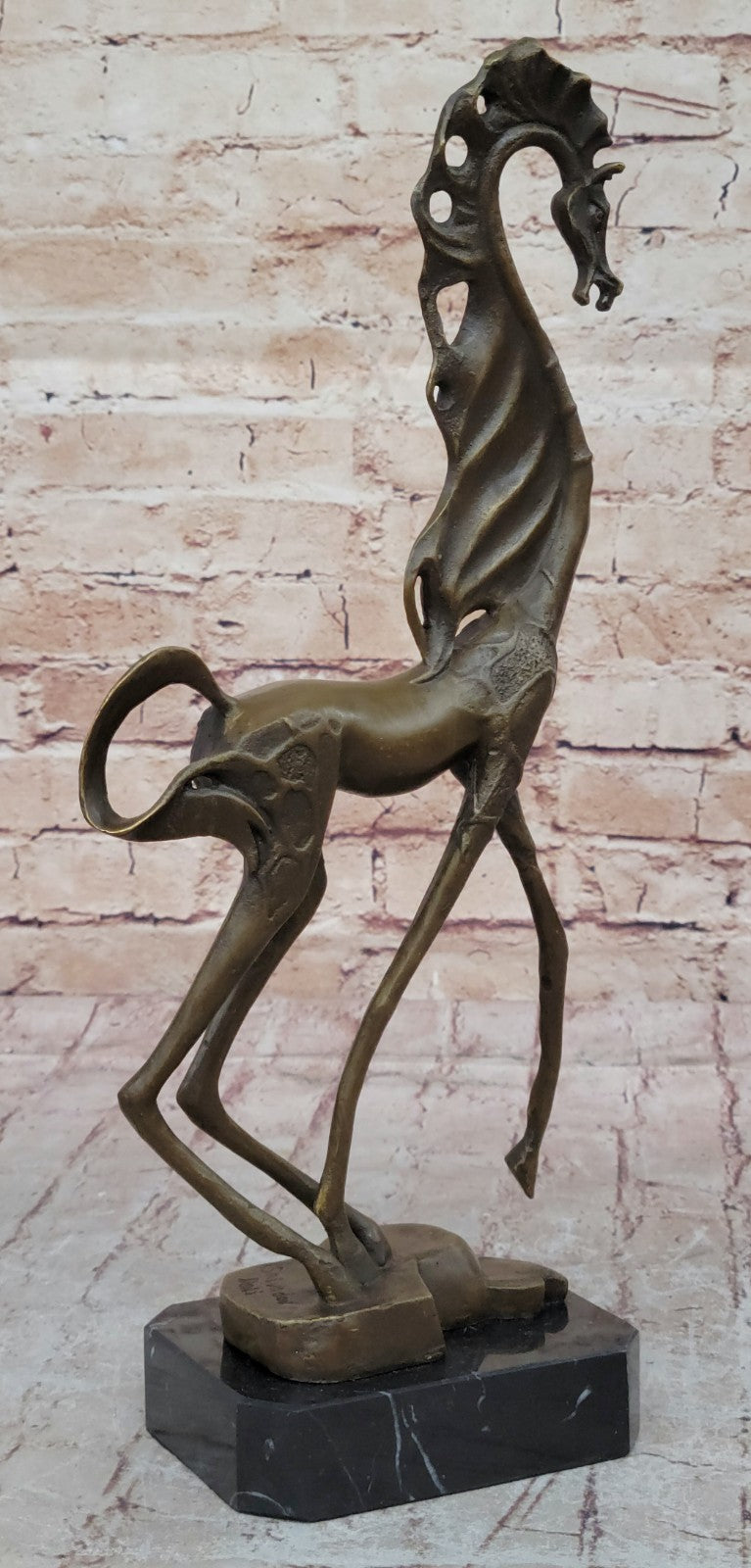 Abstract Modern Art Salvador Dali Horse Hot Cast Bronze Sculpture Marble Figurin