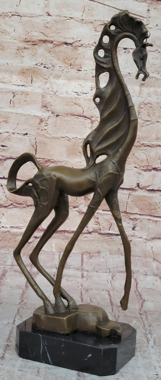 Abstract Modern Art Salvador Dali Horse Hot Cast Bronze Sculpture Marble Figurin