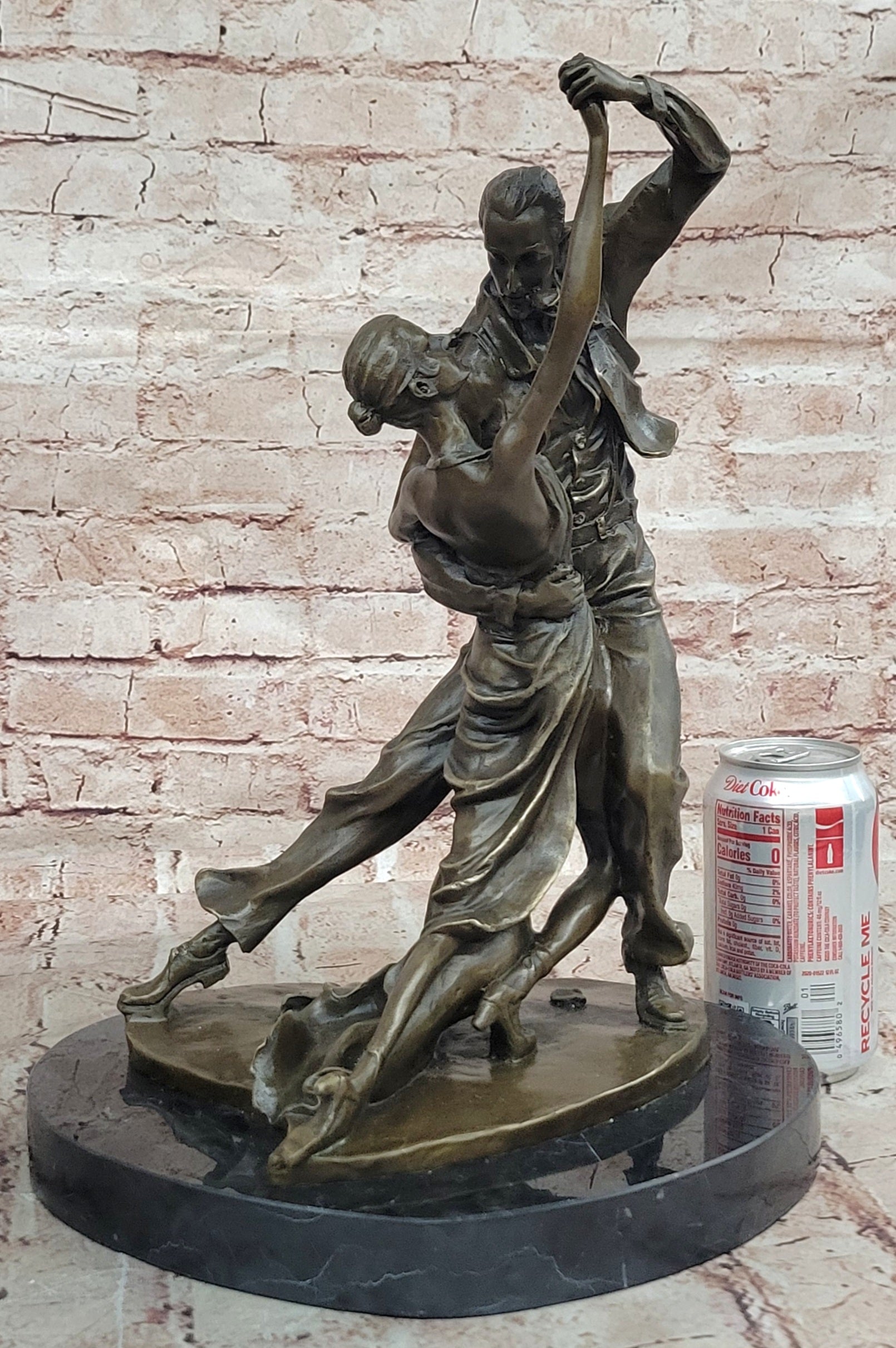 Art Nouveau Couple Dancing Tango Hand Made Genuine Bronze Figurine Statue LARGE
