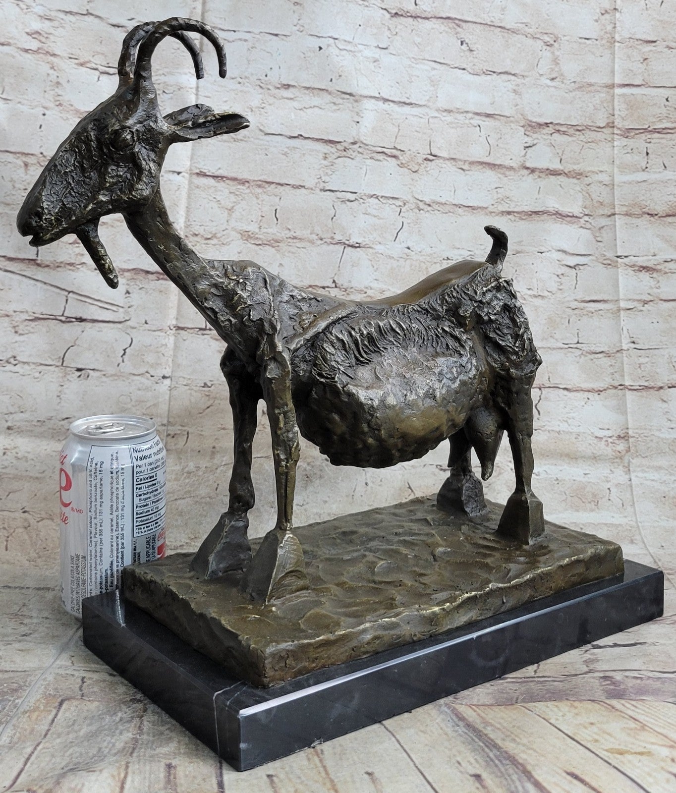 Handcrafted Bronze Sculpture Goat Mascot Signed Picasso European Made Statue
