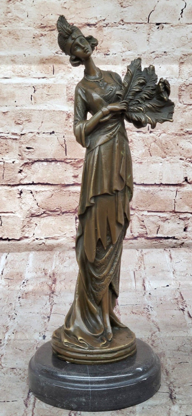 Handcrafted bronze sculpture SALE Art Gown Feather Milo *