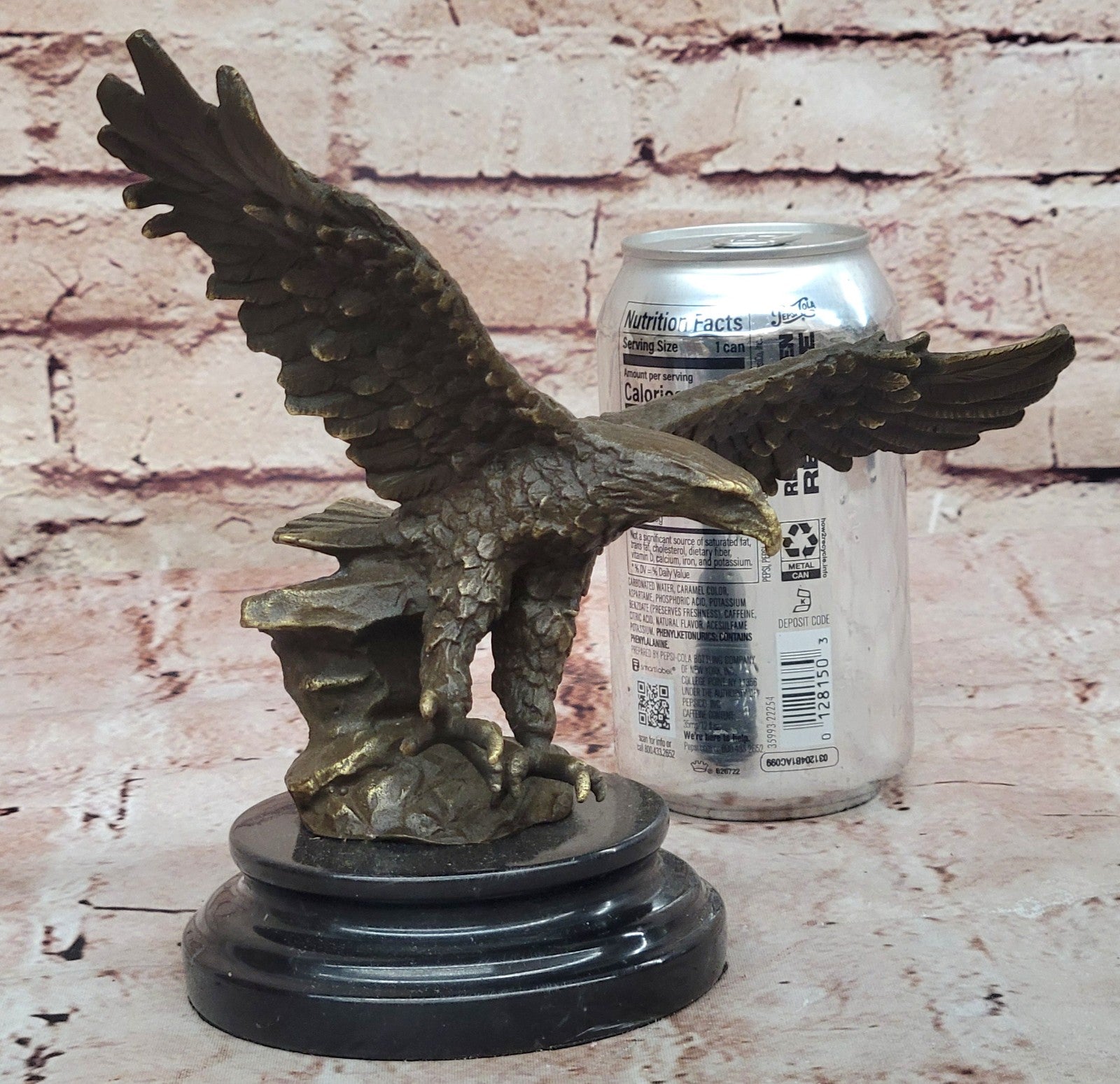 BRONZE EAGLE SCULPTURE LOST WAX METHOD signed SPIRIT OF AMERICA Figurine Art Deco