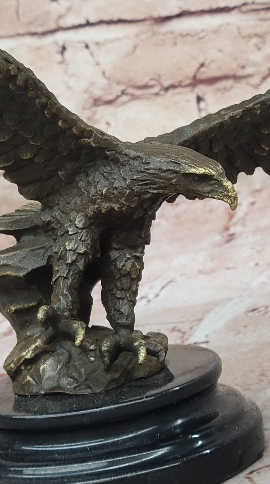 BRONZE EAGLE SCULPTURE LOST WAX METHOD signed SPIRIT OF AMERICA Figurine Art Deco