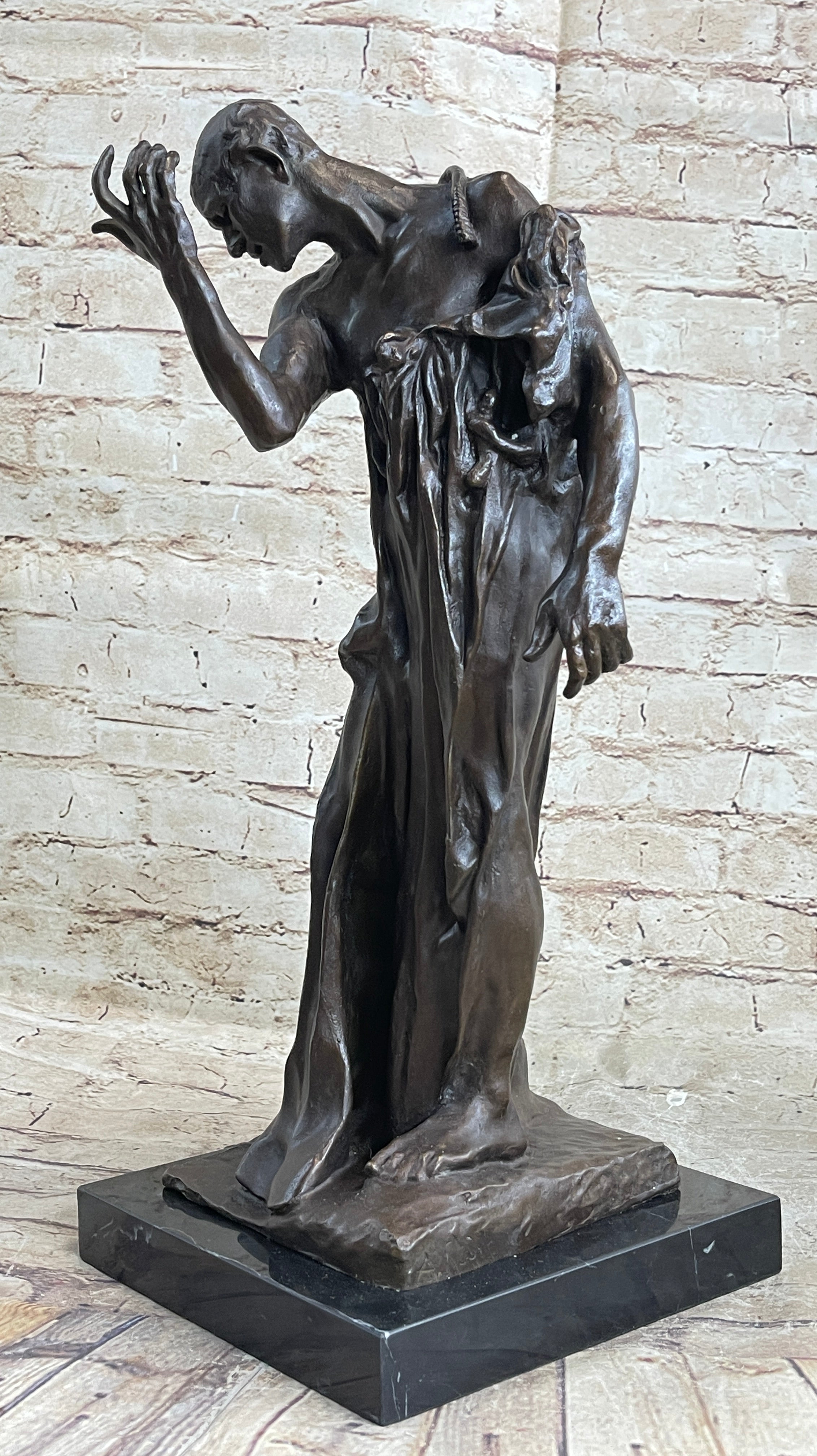 Augustine Rodin Museum Quality  Classic Artwork Detailed Bronze Figurine Figure