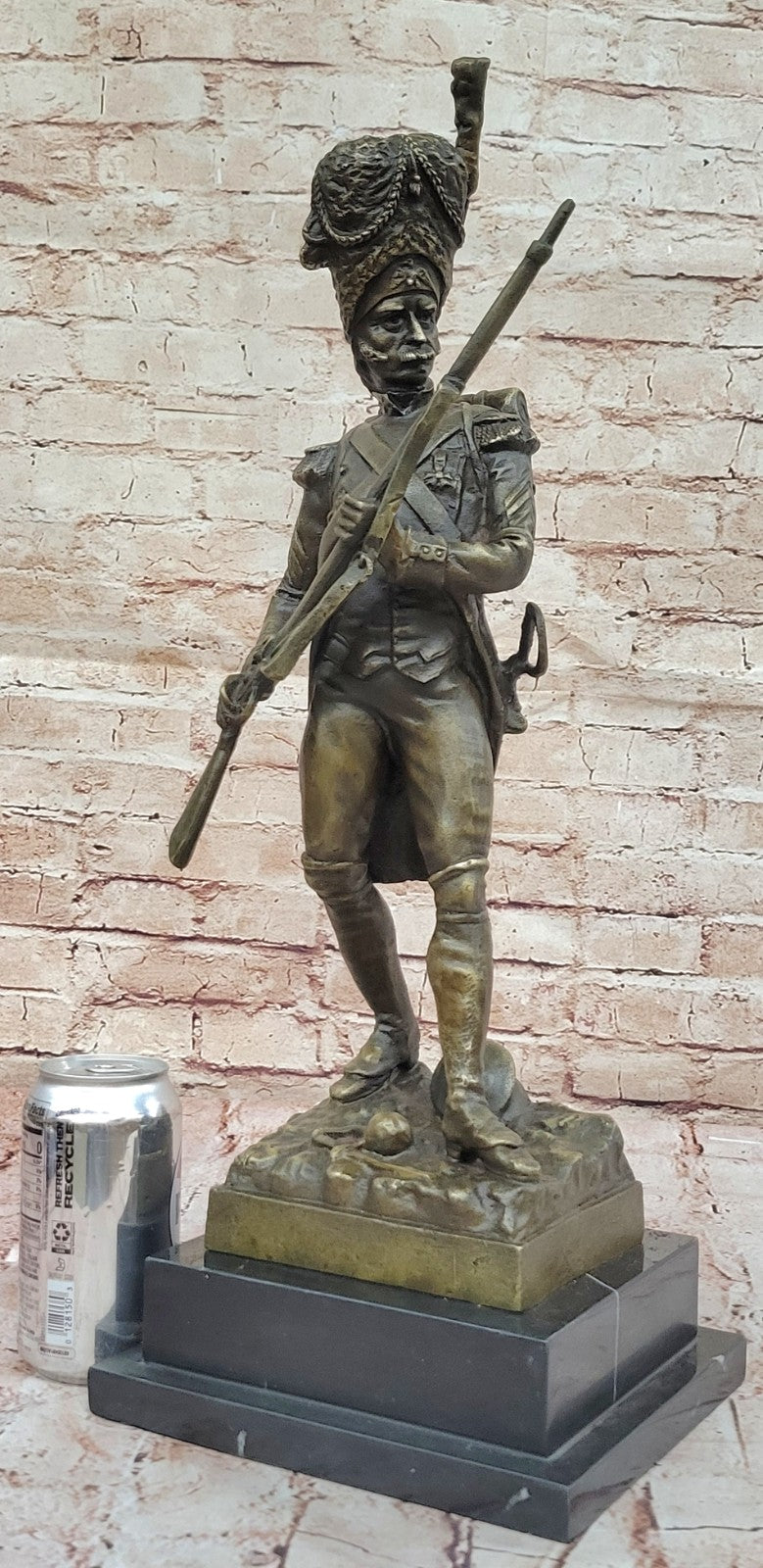 Masterpiece of European Art: Handcrafted Bronze Sculpture Depicting a Russian Soldier