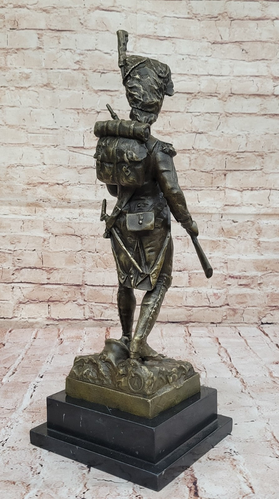 Masterpiece of European Art: Handcrafted Bronze Sculpture Depicting a Russian Soldier