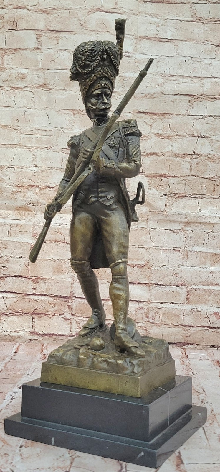 Masterpiece of European Art: Handcrafted Bronze Sculpture Depicting a Russian Soldier