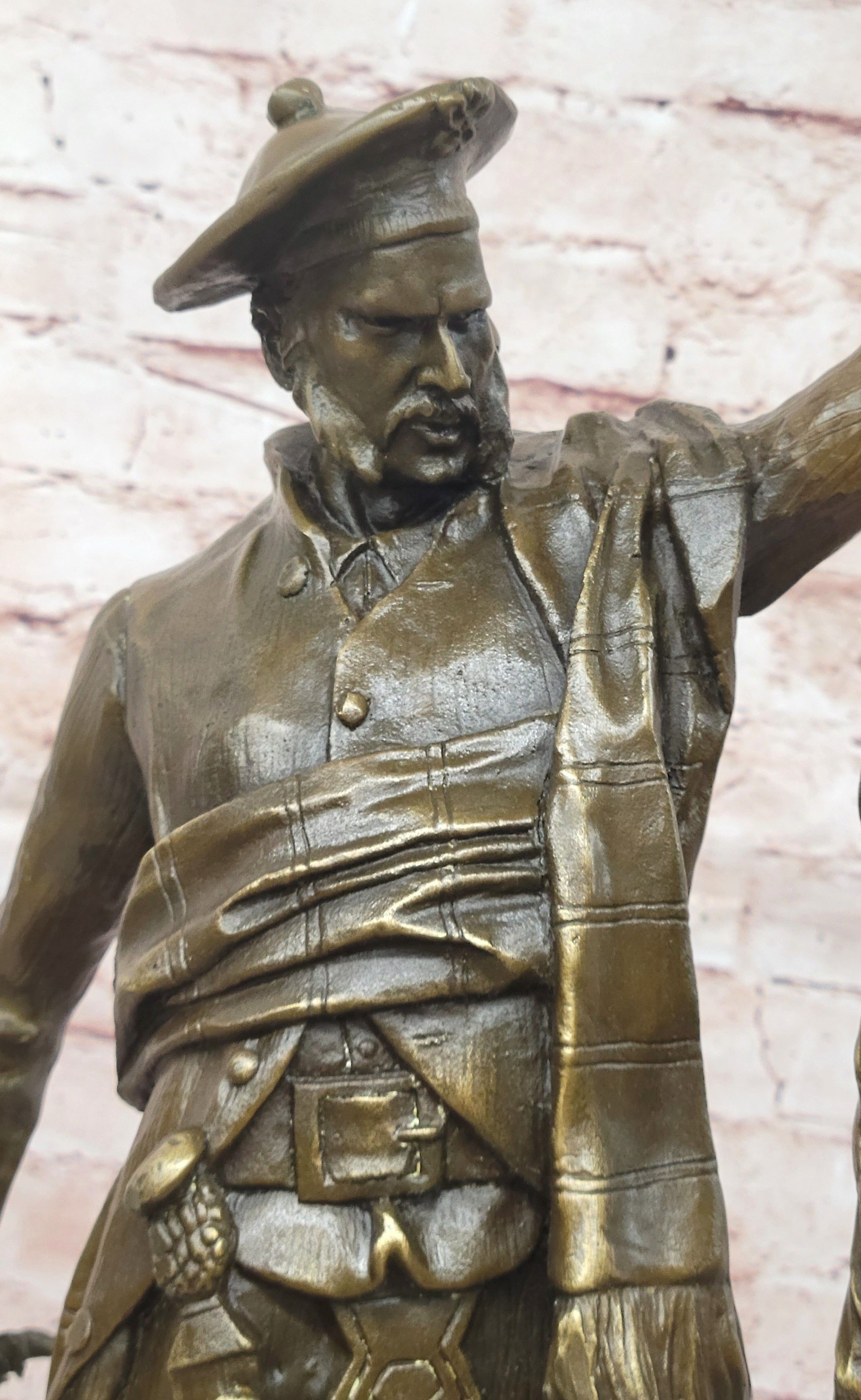 Bronze figure of Scottish hunter and hound with the kill Vitaleh Hot Cast Art Deco