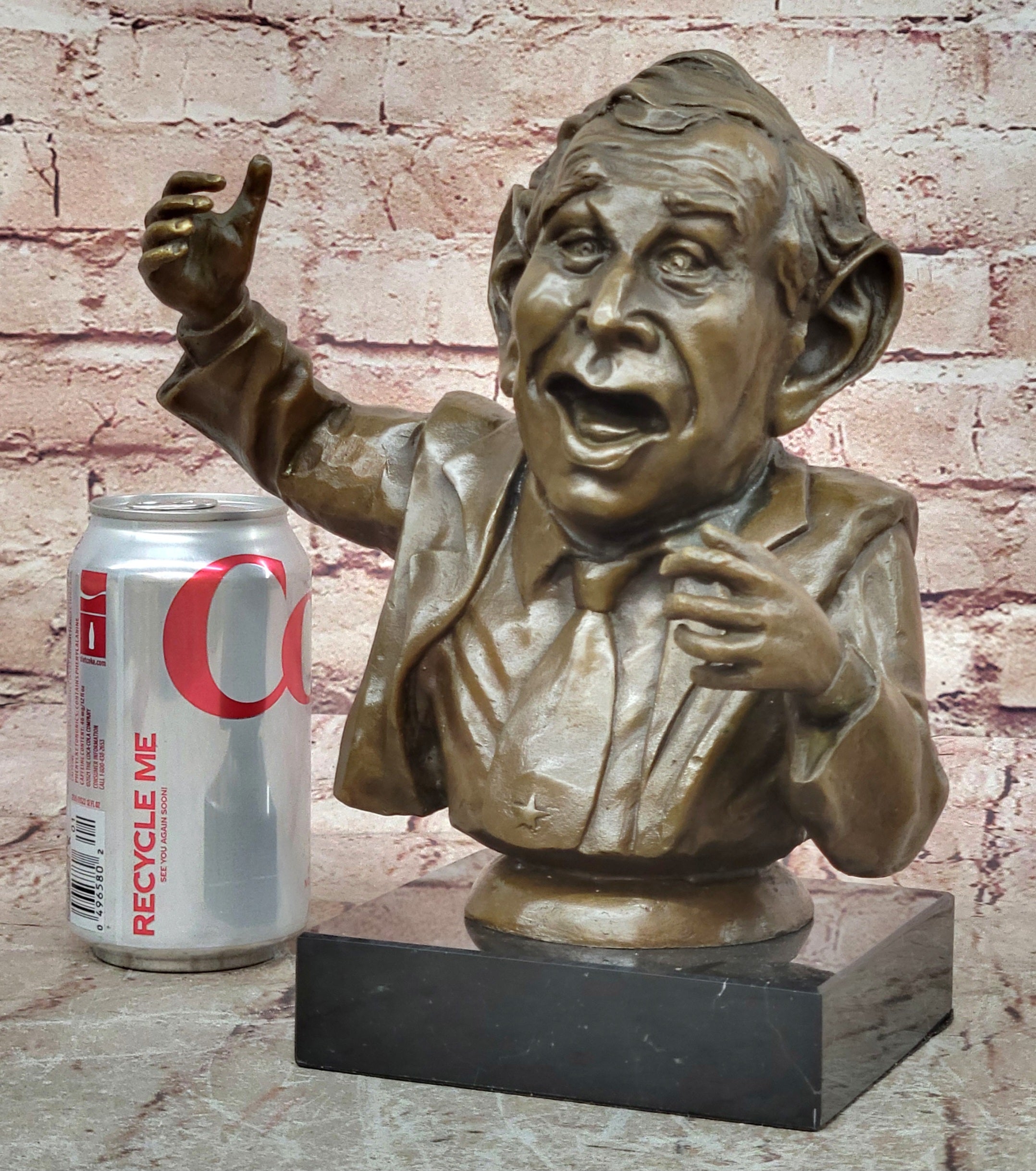 Bronze Sculpture Art Decor Hand Made Signed Bust President George W.Bush