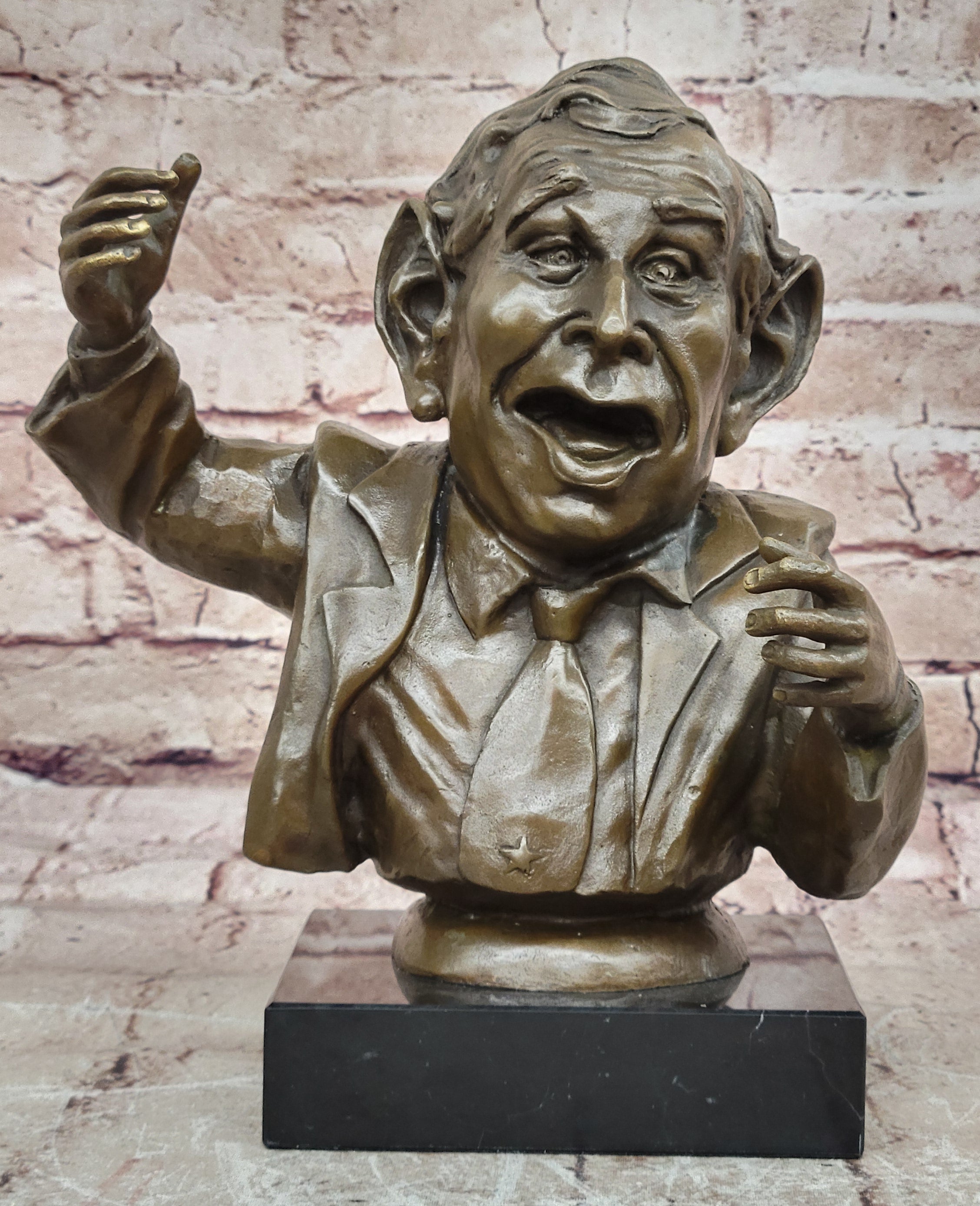 Bronze Sculpture Art Decor Hand Made Signed Bust President George W.Bush