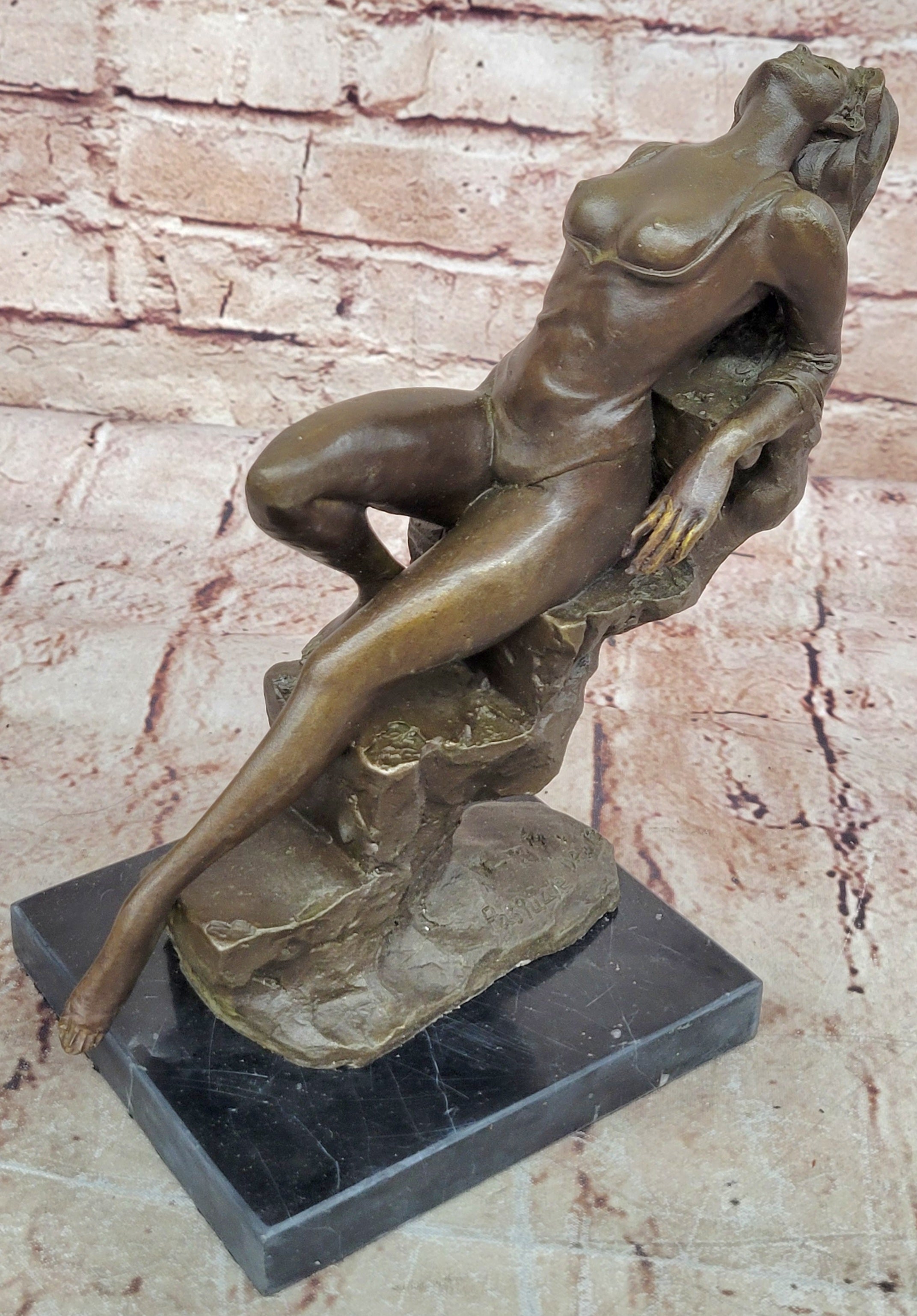 Handcrafted bronze sculpture SALE Nude Art Erotic Delor Pasquale Original Signed
