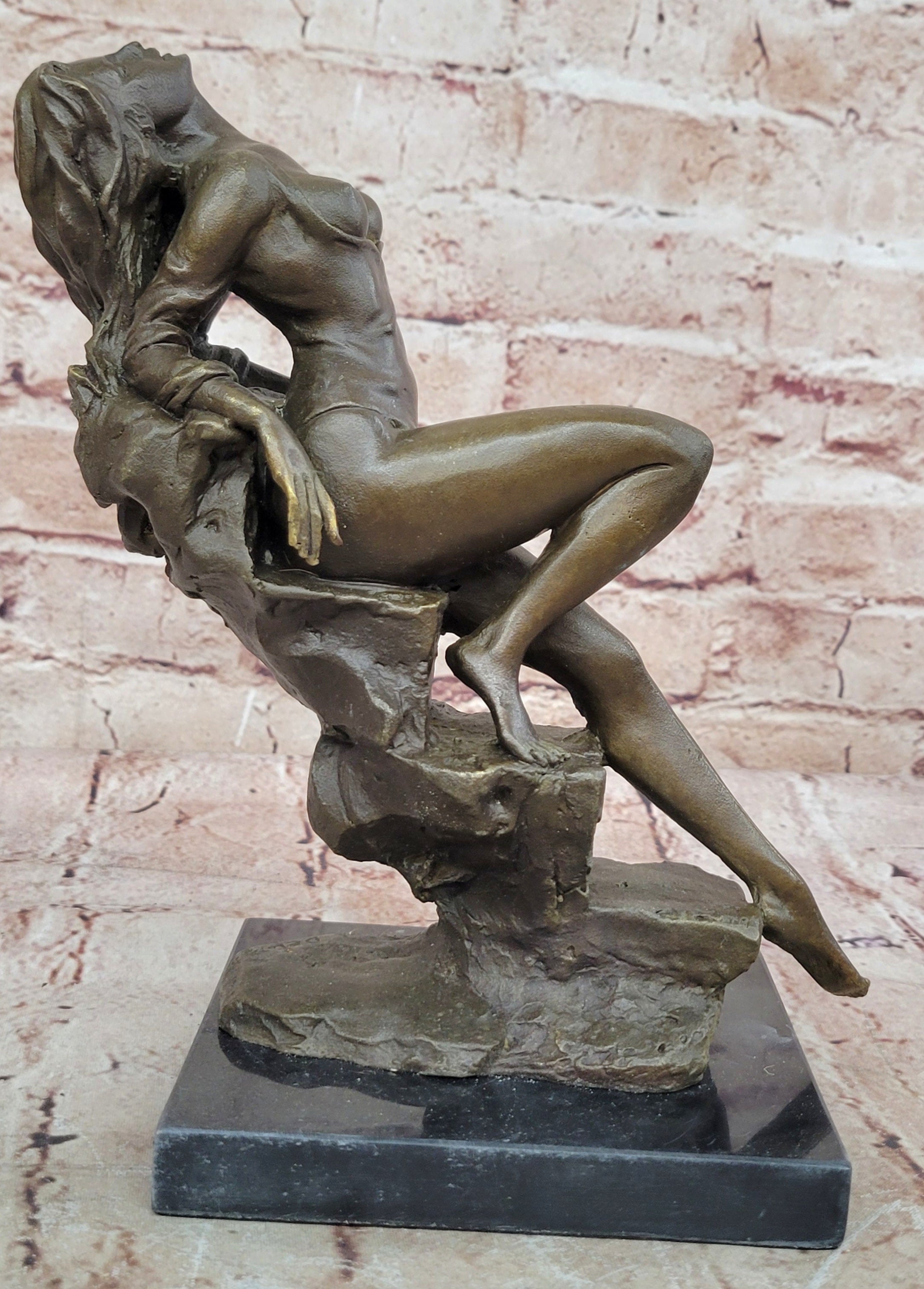 Handcrafted bronze sculpture SALE Nude Art Erotic Delor Pasquale Original Signed