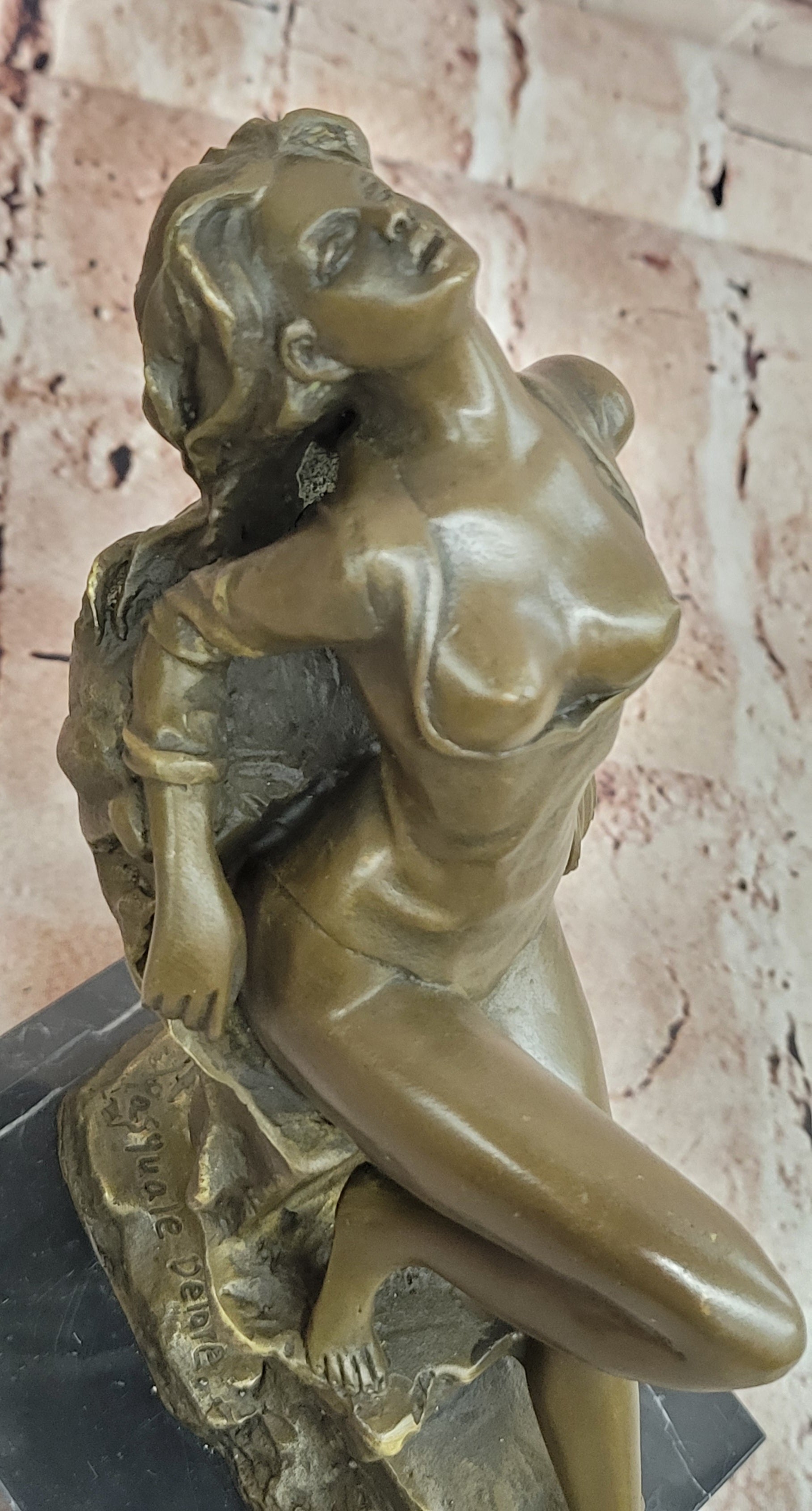 Handcrafted bronze sculpture SALE Nude Art Erotic Delor Pasquale Original Signed
